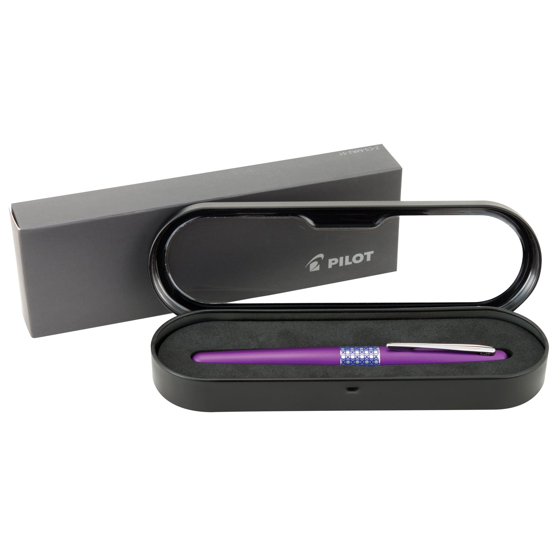 PILOT MR Retro Pop Collection Fountain Pen in Gift Box, Purple Barrel with Elipse Accent, Medium
