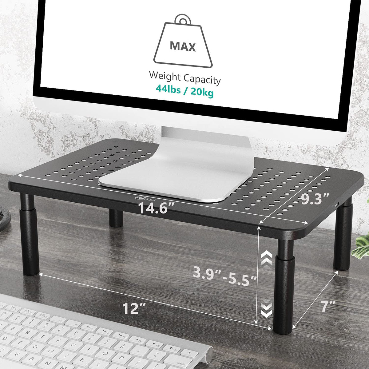 WALI Desk Organizer, 1 Tier Computer Monitor Stand for Desk, Desk Monitor Riser 3 Height