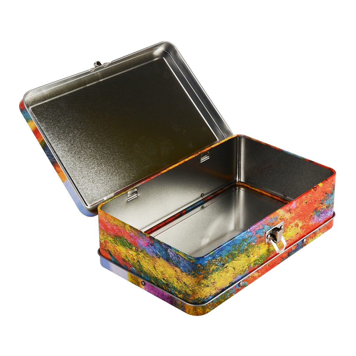DAHO Metal Storage Box with Hinge for Office, School, Home, Makeup, Arts & Crafts and Accessories