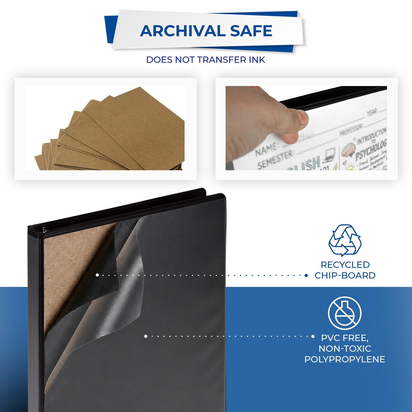 Samsill 0.5 Inch 3 Ring Binders, Economy Round Ring, Clear View Cover, 100 Sheet Capacity - for