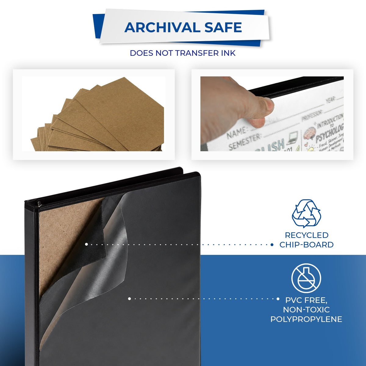 Samsill 0.5 Inch 3 Ring Binders, Economy Round Ring, Clear View Cover, 100 Sheet Capacity - for