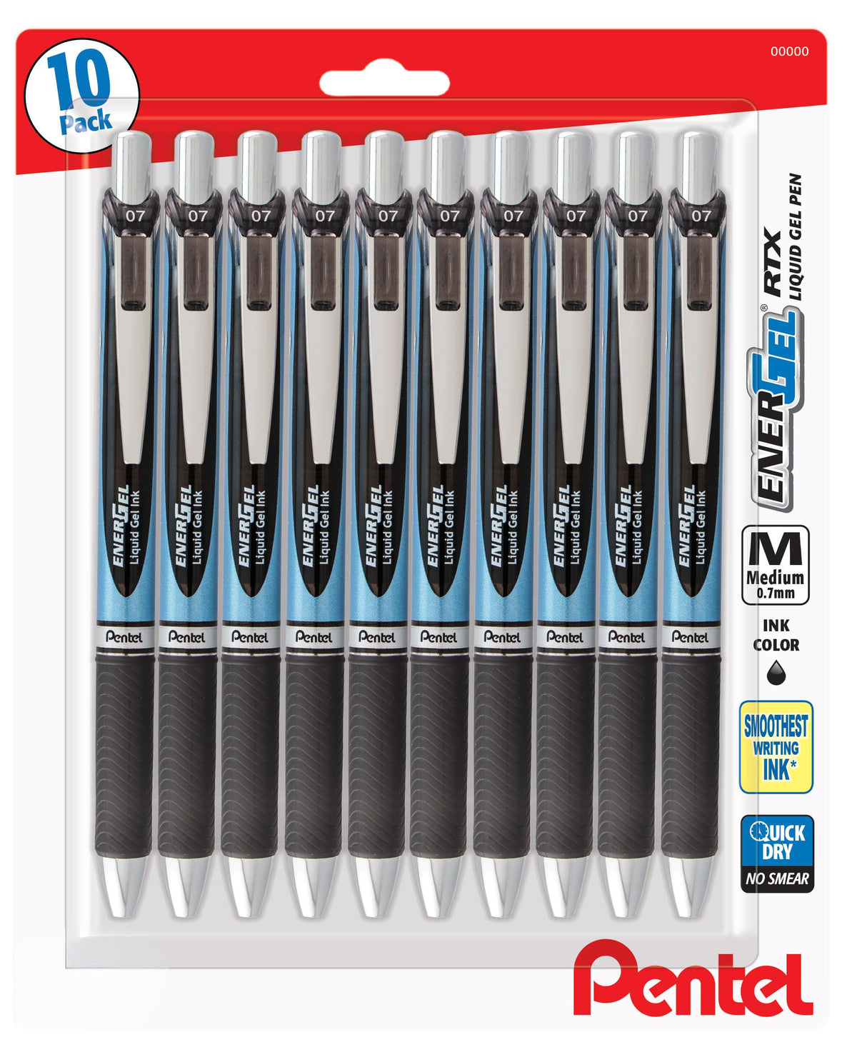 Pentel EnerGel RTX Retractable Premium Liquid Gel Pen, (0.7mm) Needle Tip, Ultra Smooth, Medium