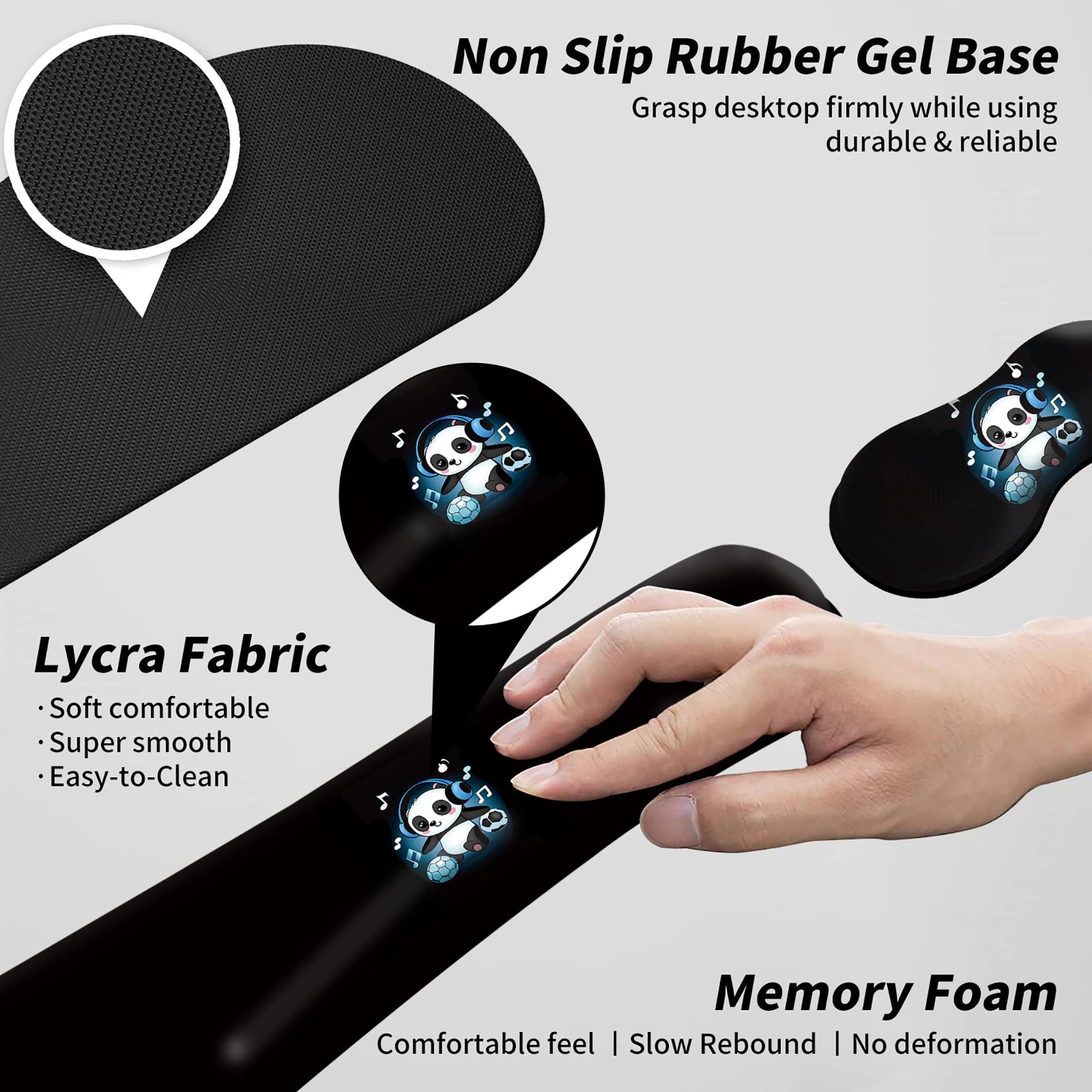 Mouse Pad Wrist Support Keyboard Wrist Rest Combo+Cup Coaster [4-in-1], Easy Typing Pain Relief