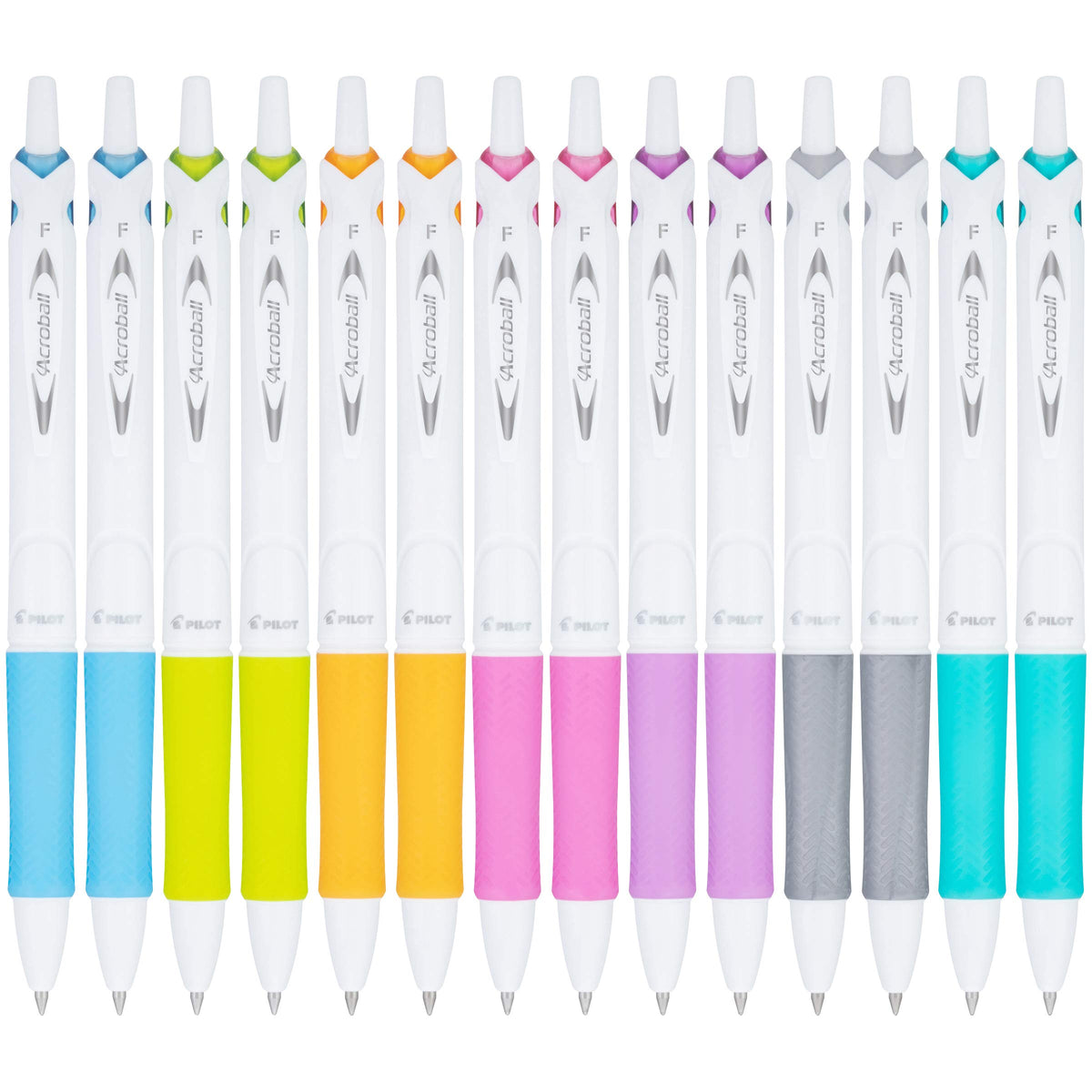 PILOT Acroball PureWhite Advanced Ink Ball Point Pens, 0.7mm, 14-Pack