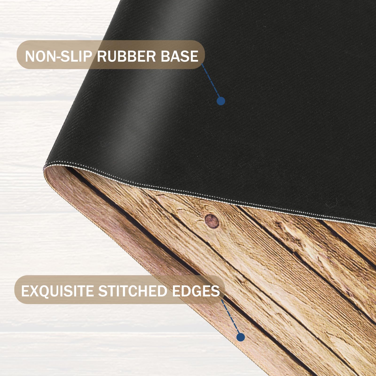 L-SPOUTTO Vintage Wood Desk Mat,Extended 35.4x15.7in XXL Gaming Mouse Pad