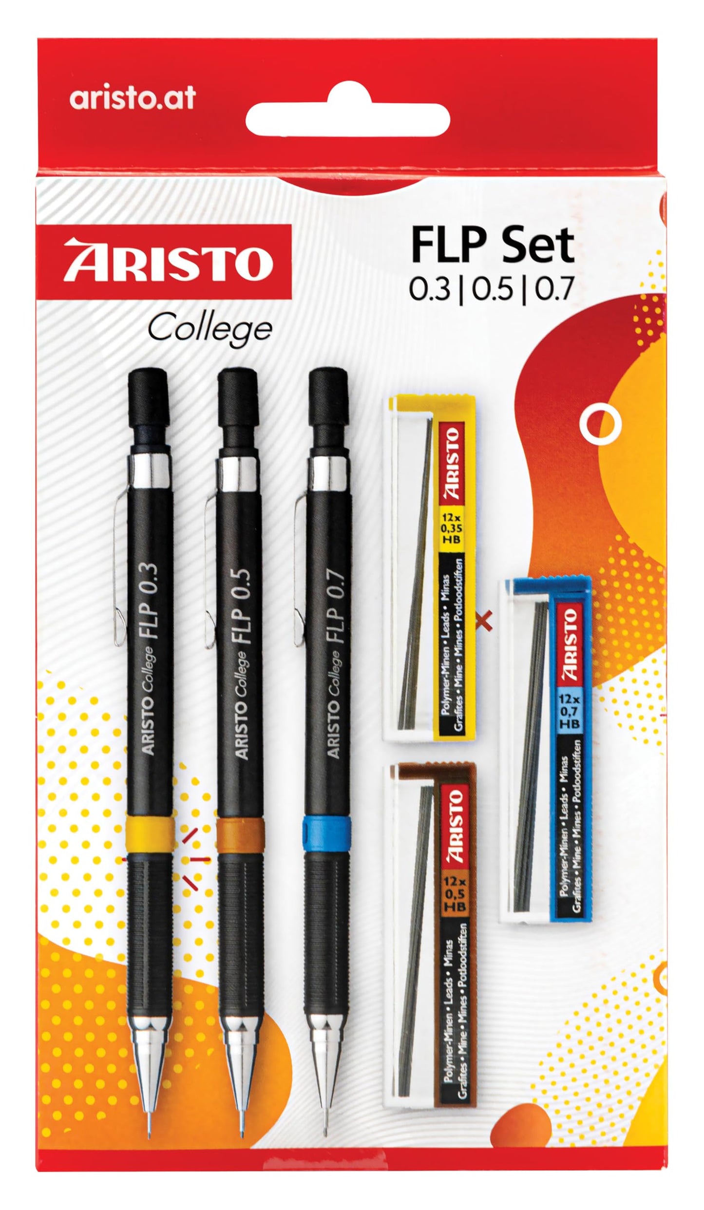 GEOtec GEOCollege Mechanical Pencil Set / 0,35/0.5/0.7 MM, HB, Black, Set of 3