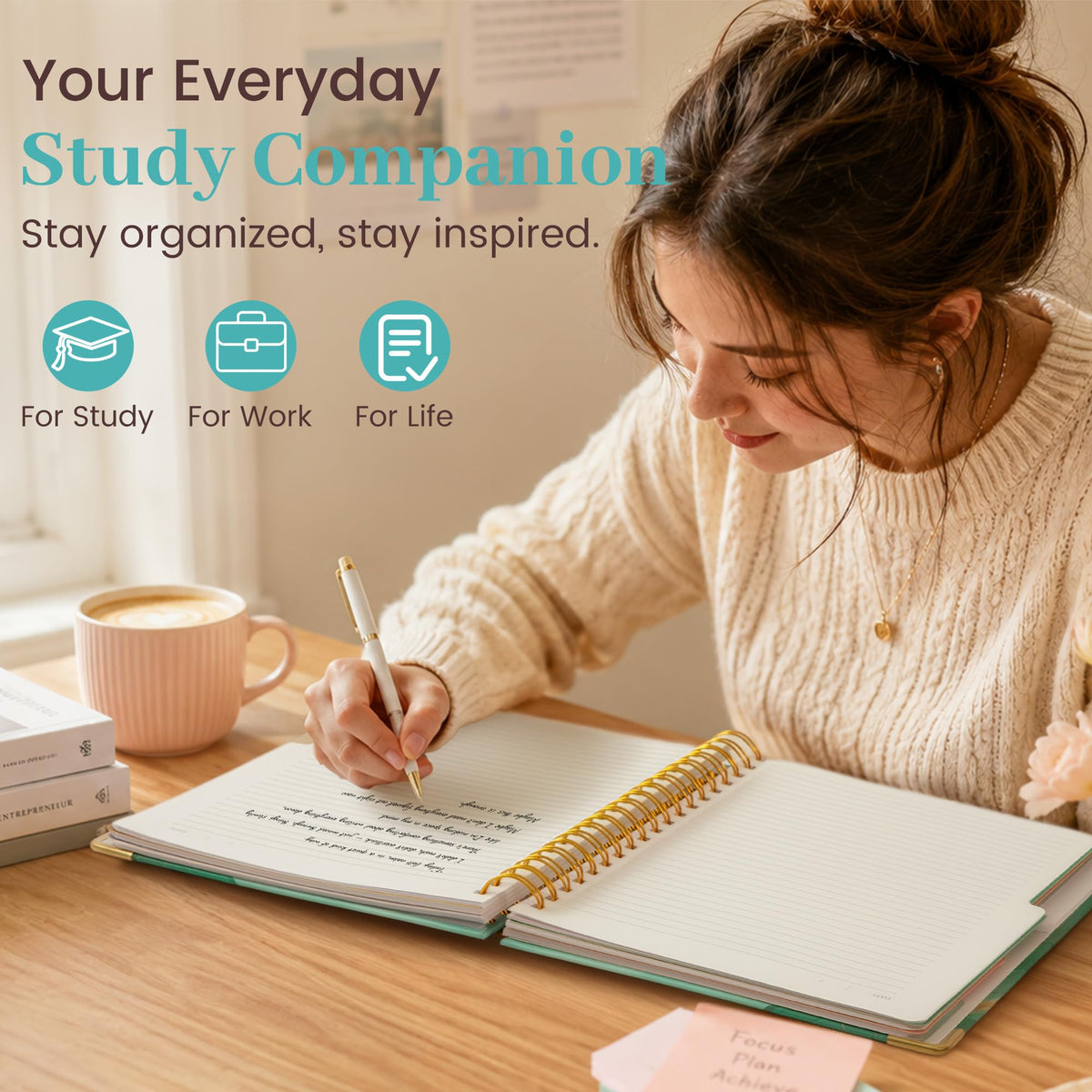Yoment Hardcover Spiral Notebooks for Work 240 Pages Notebook with Dividers