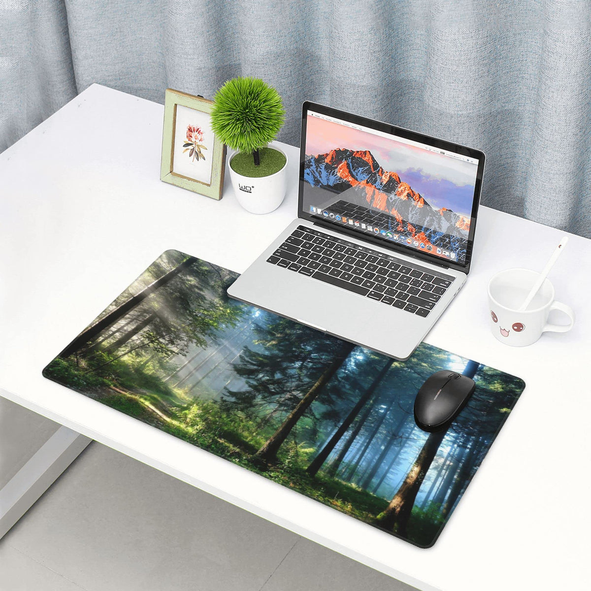 Desk Mat,Forest Extended Gaming Mouse Pad for Office Work & Game,Computer Keyboard Mouse Mat Desk