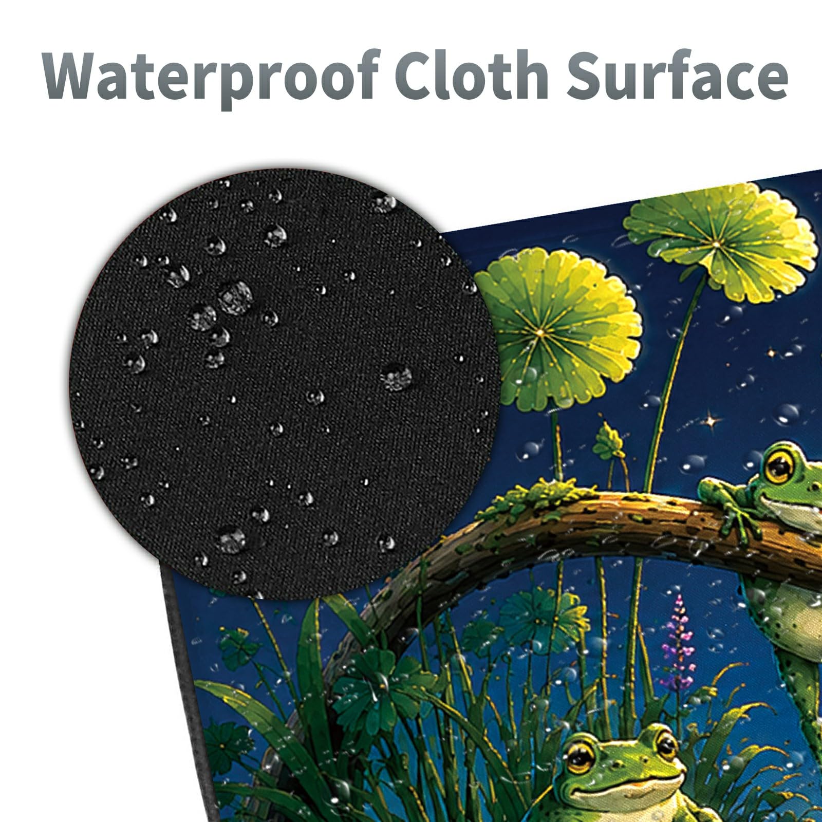 Glamorous Pond Frog Large Mouse Pad, 31.5 x 11.8 in Extended Desk Mat