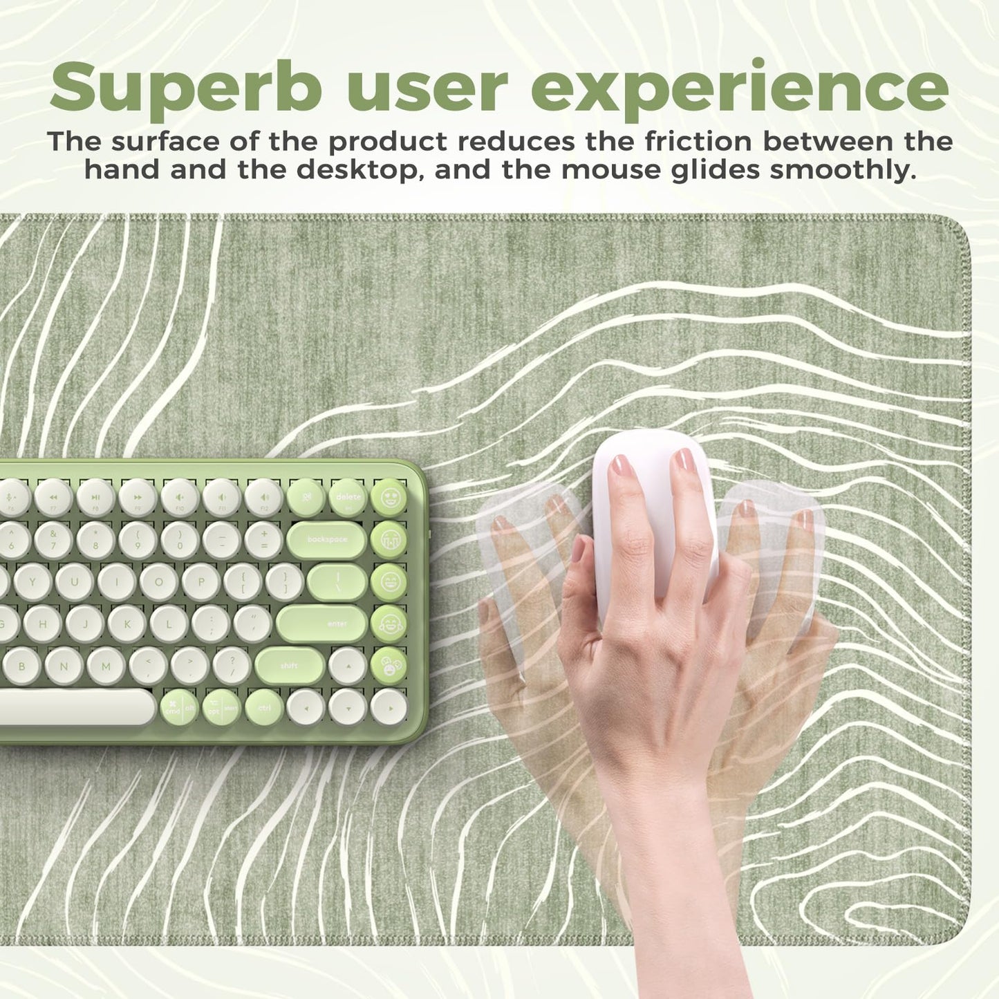 iCasso Desk Cover Mat Green, Extra Large Mouse Pad for Laptop