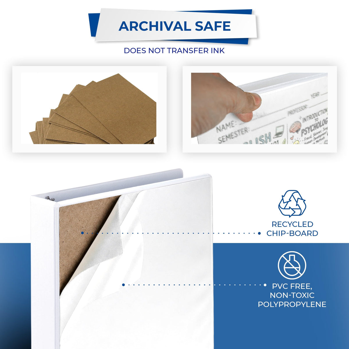 Samsill 2 Inch 3 Ring Binders, Economy Round Ring, Clear View Cover, 425 Sheet Capacity - for