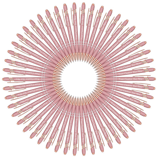 20 Pcs Personalized Pens in Bulk with Stylus Tip - Custom Rose Gold Pens with Name 0.5 mm Soft