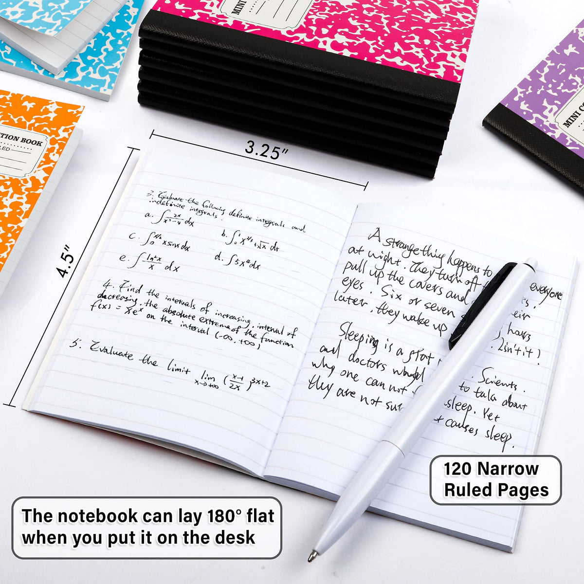 feela Mini Composition Notebook, Cute 30 Pack 5 Pastel Colors Narrow Ruled Mini Composition Books