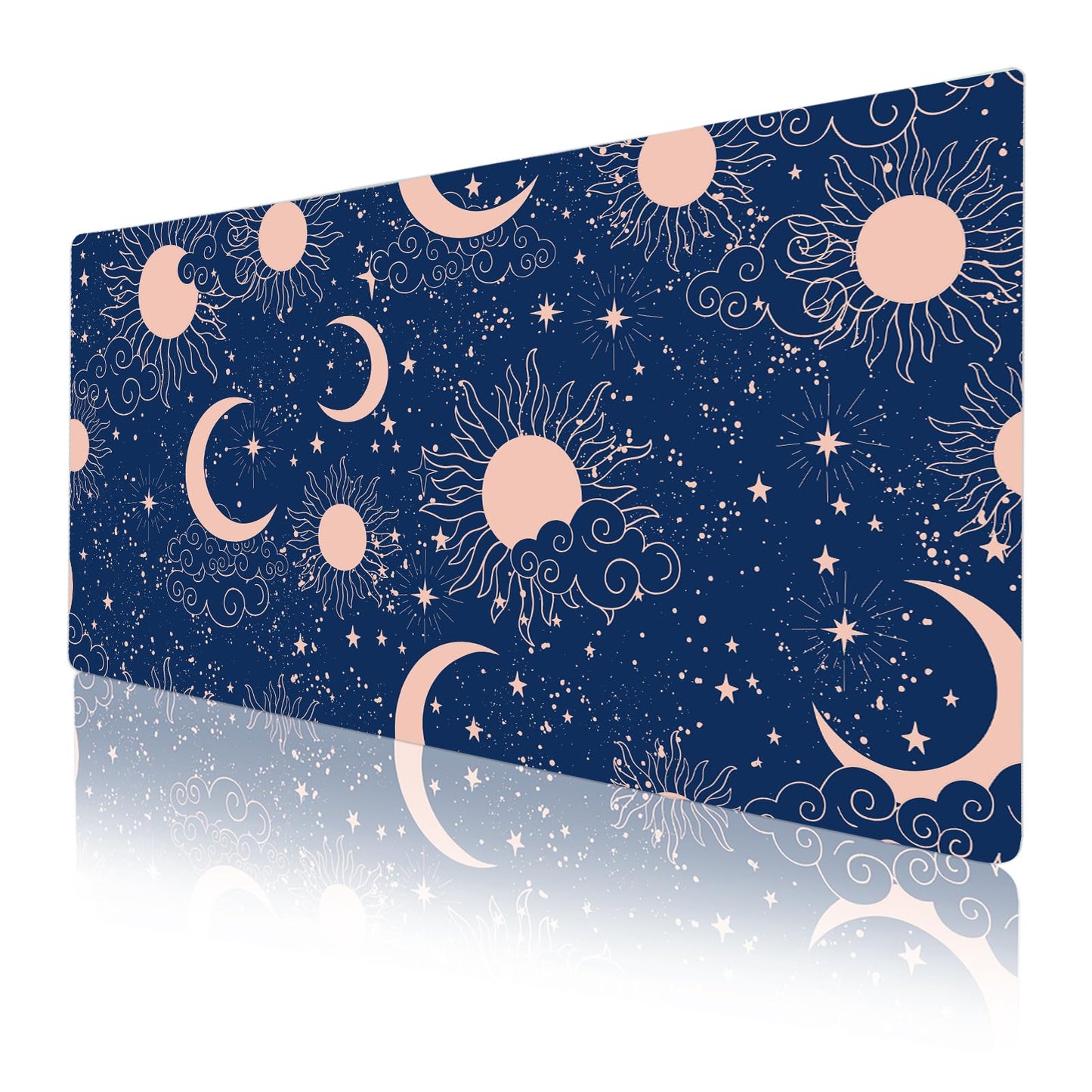 Faux Leather Large Mouse Pad, Office Desk Mat, 31.5"x15.7", Starry Sky