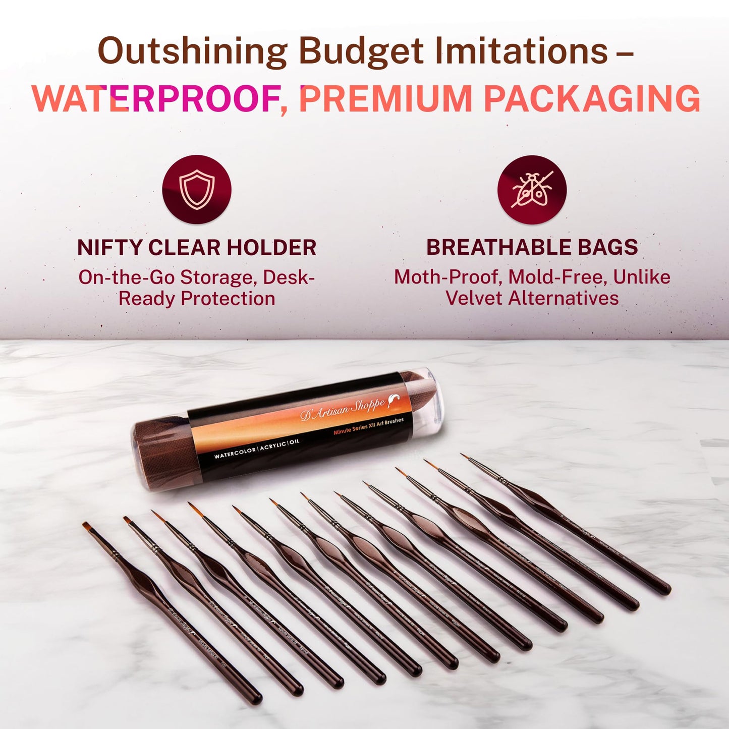 D'Artisan Shoppe Miniature Paint Brushes, Fine Detail Brushes for Models