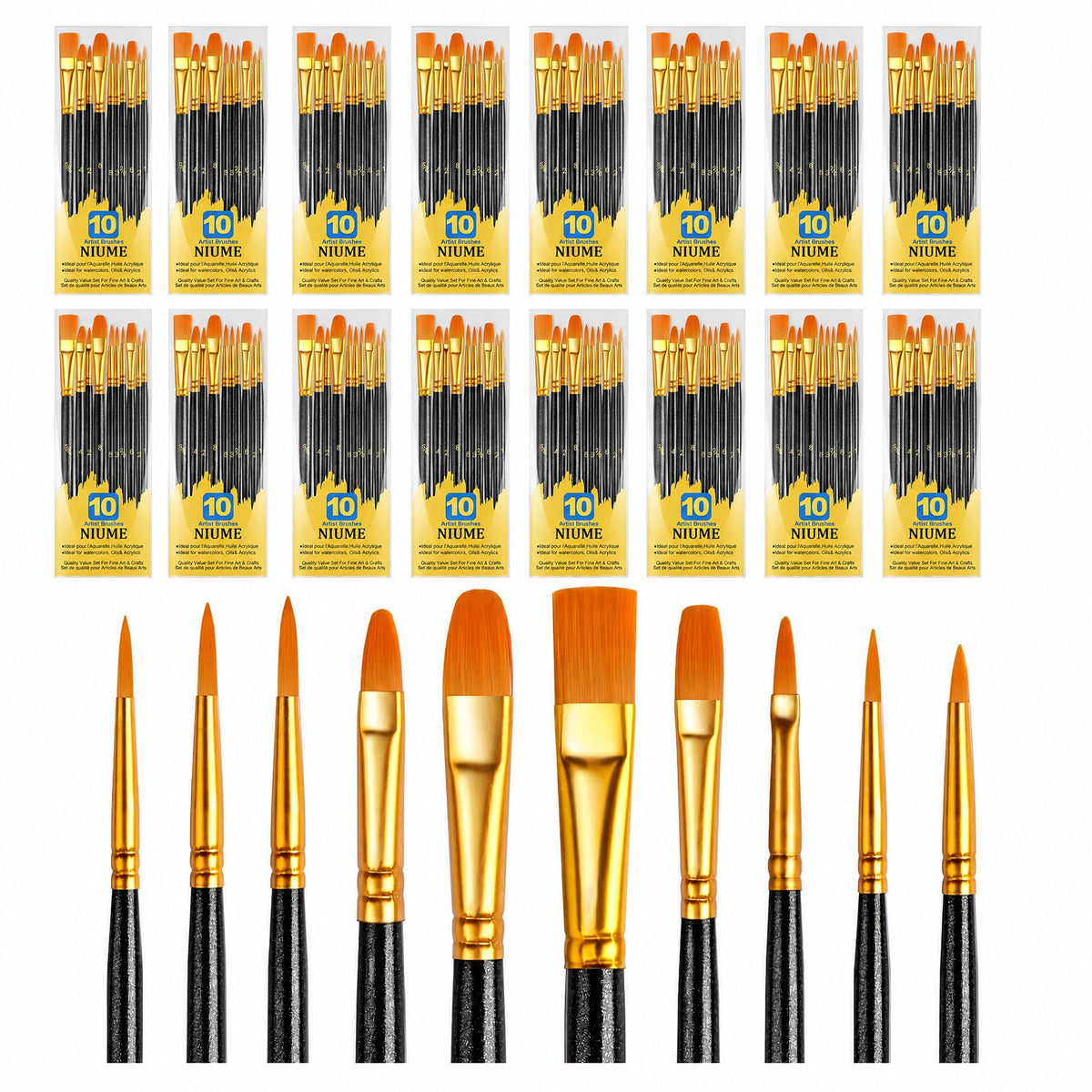 Acrylic Paint Brushes Set, 160Pcs Round Pointed Tip Artist Paintbrushes for Acrylic Painting Oil