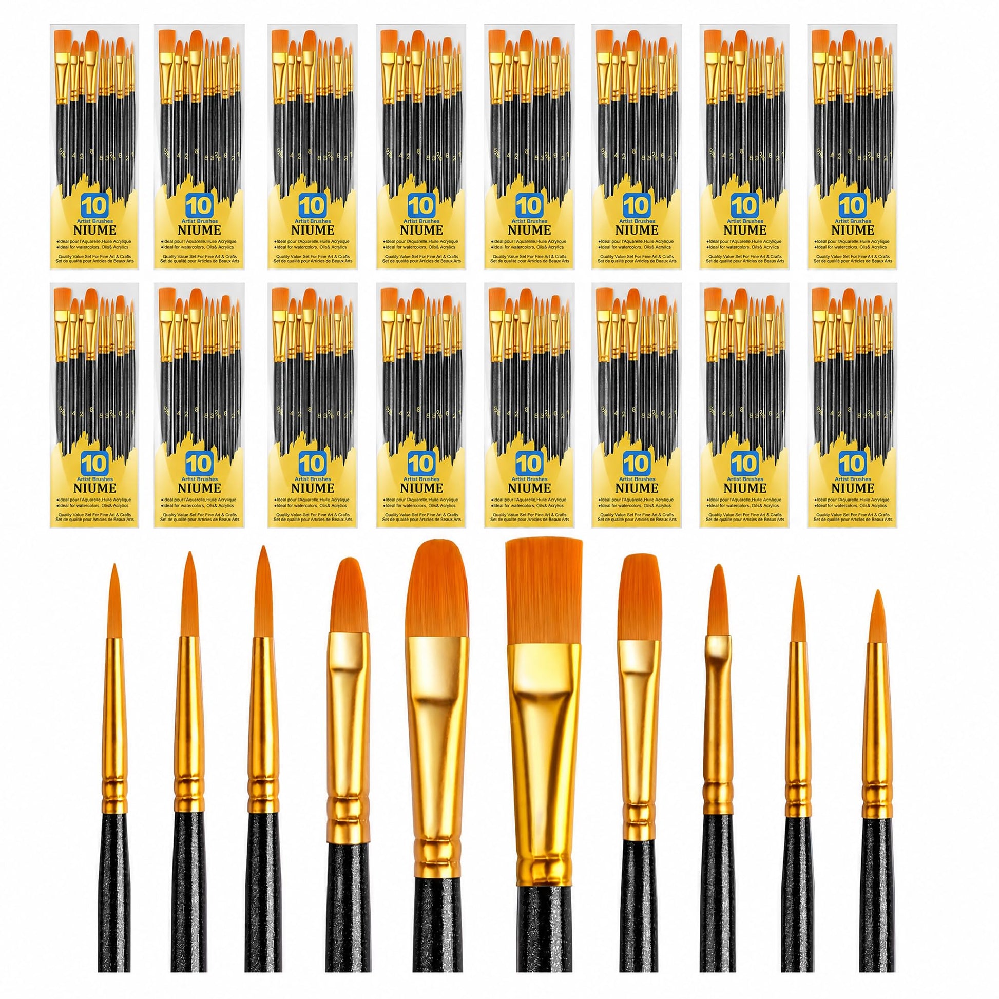 Acrylic Paint Brushes Set, 160Pcs Round Pointed Tip Artist Paintbrushes for Acrylic Painting Oil
