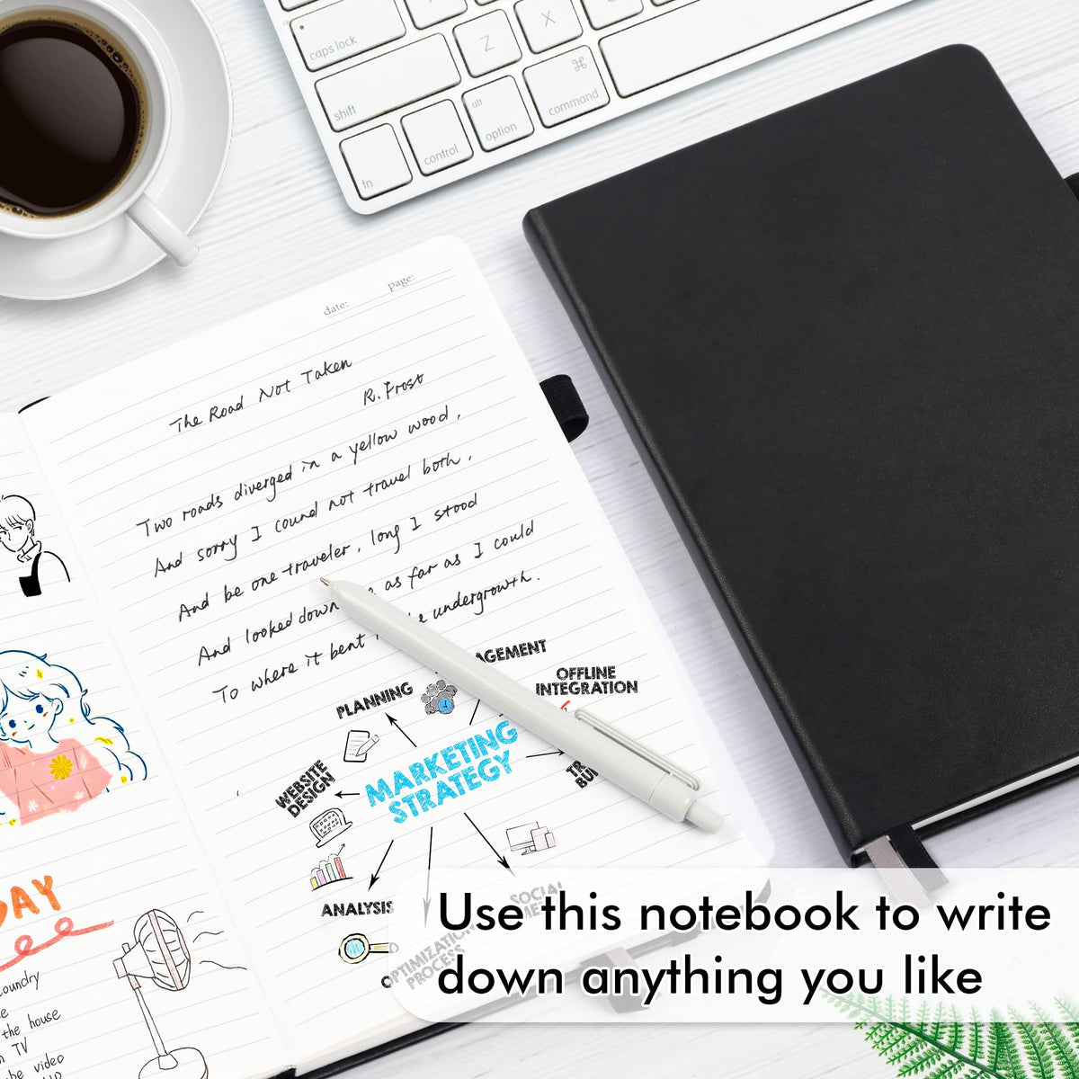 5 Pack Journal Notebook Bulk for School, Feela Hardcover Business Notebooks Classic Ruled Lined
