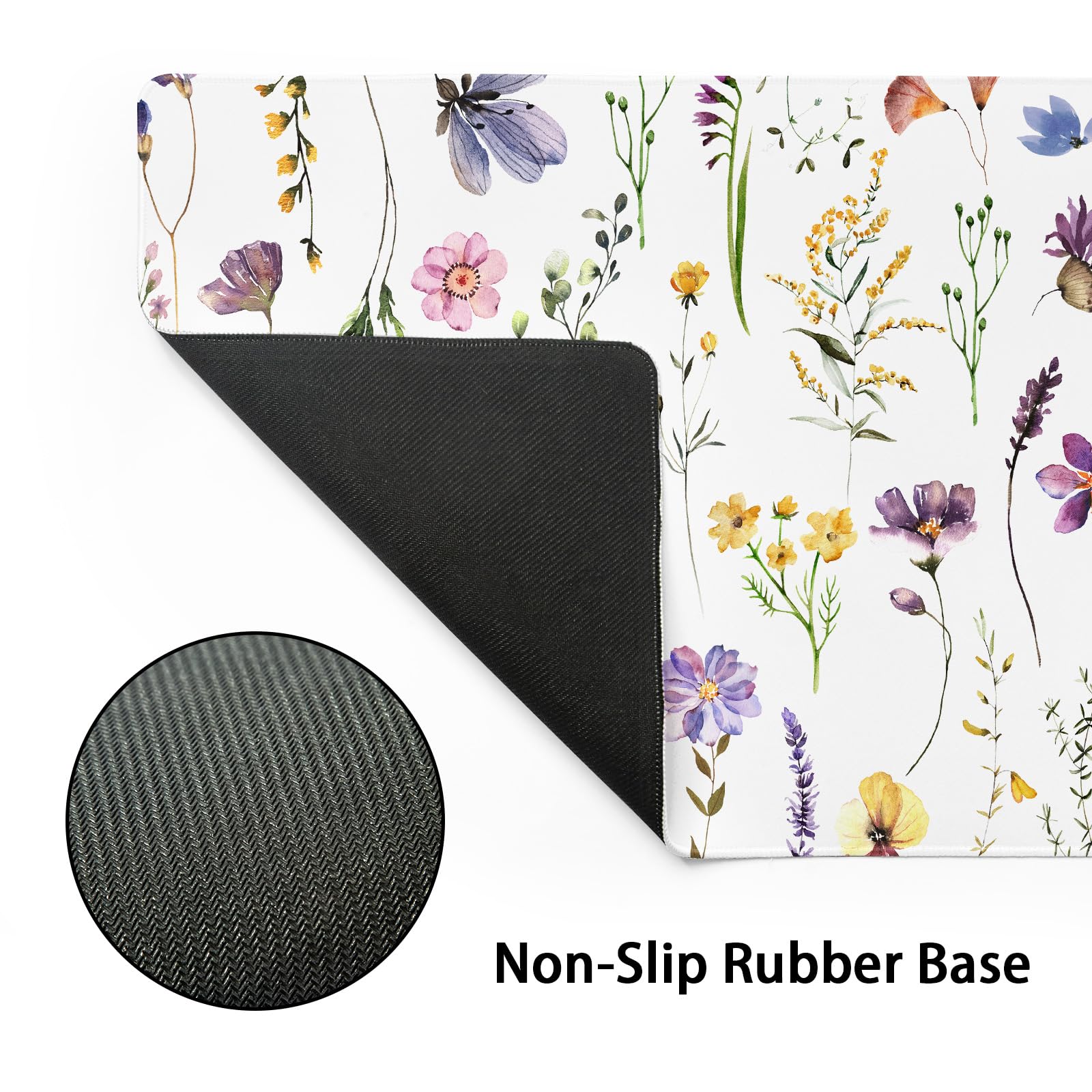 Pretty Flowers Mouse Pad XXL Cute Floral Chic Plant Spring Summer Extended Table Mat 90X40 CM