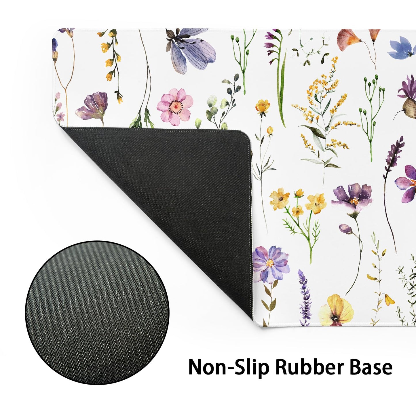 Pretty Flowers Mouse Pad XL Cute Floral Chic Plant Spring Summer Extended Table Mat 80X30cm