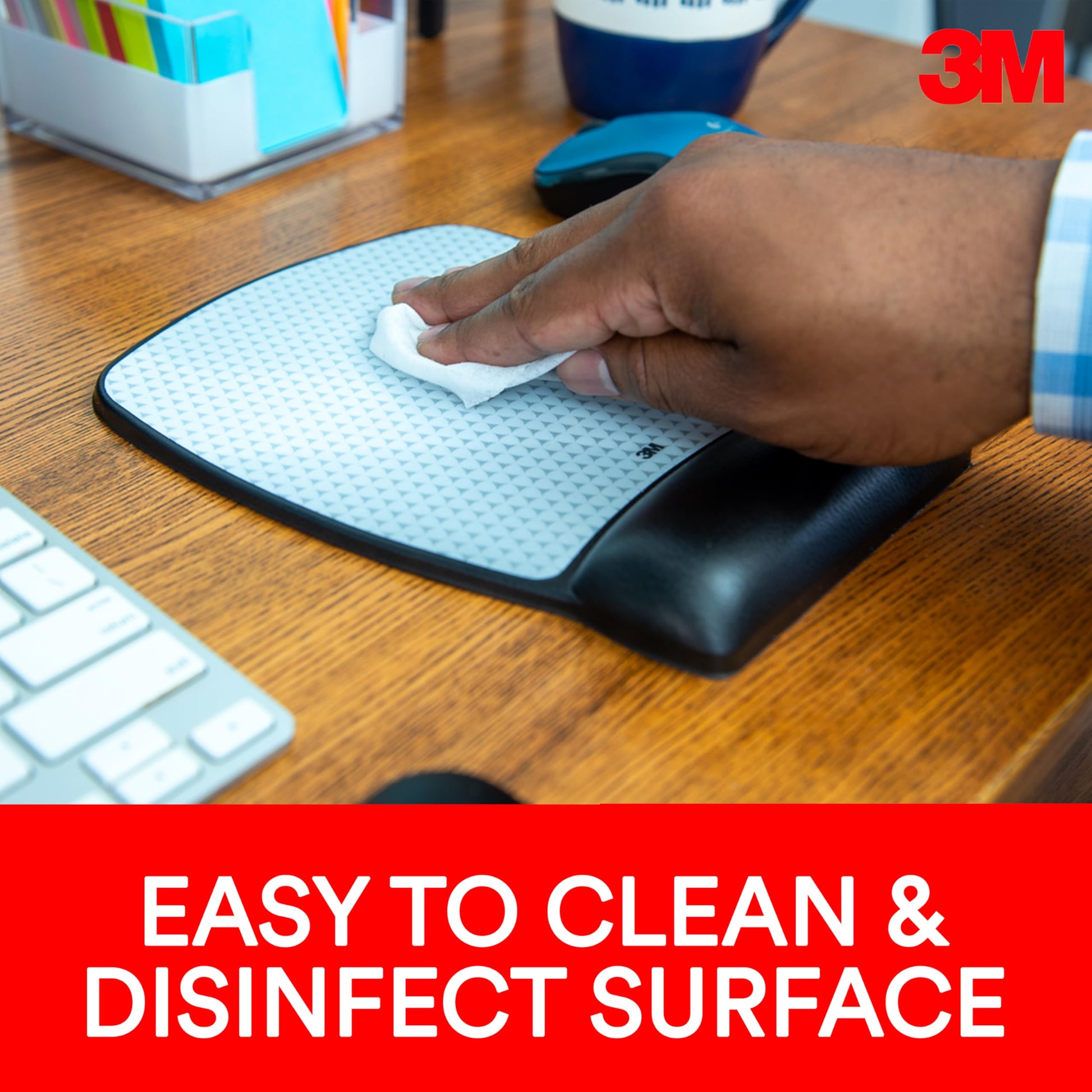 3M Precise Mouse Pad with Gel Wrist Rest, Vertex, 8.6 in x 6.8 in