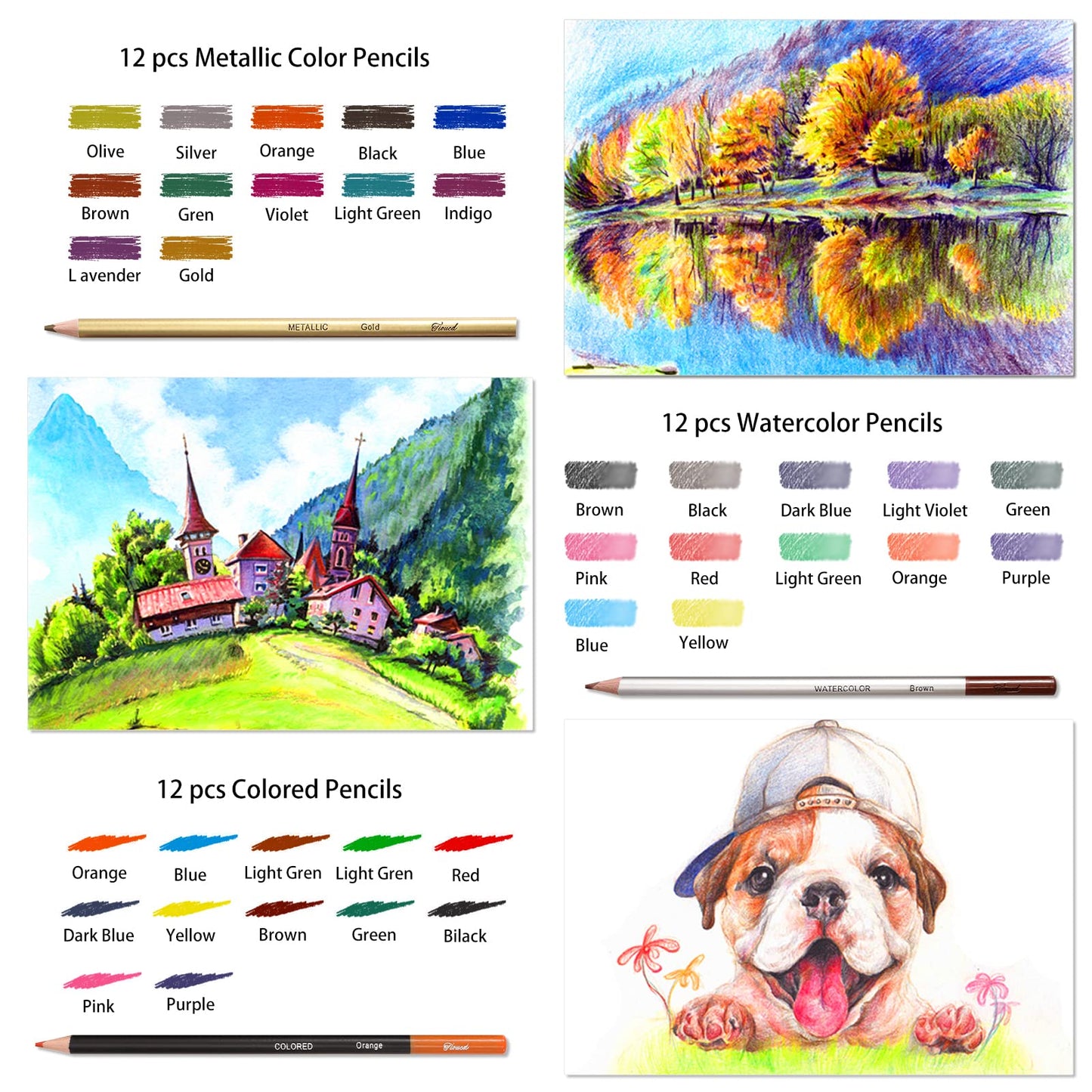 Tioucd 73 Pcs Drawing Kit – Professional Art Supplies Drawing Set with Graphite, Charcoal, Colored