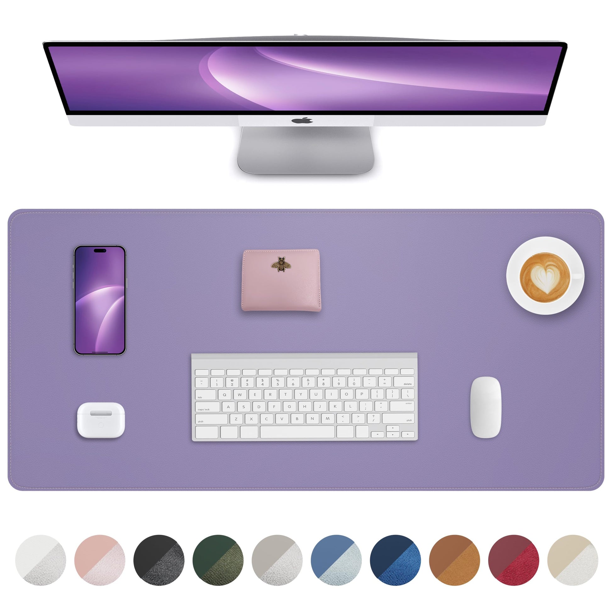 Leather Desk Pad Protector, Mouse Pad, Non-Slip PU Leather Blotter, Large Waterproof Keyboard Mat