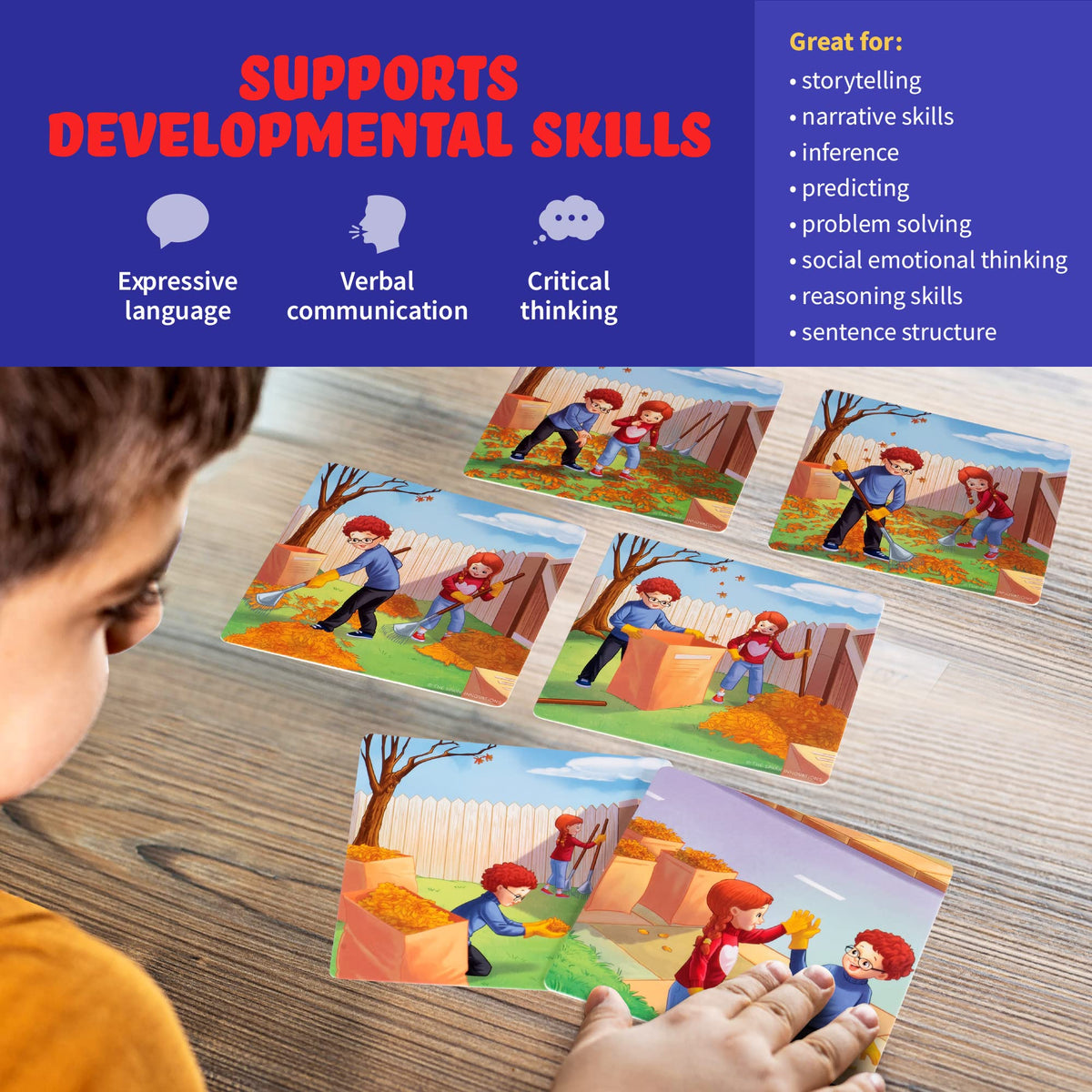 Sequence for Kids Cards, Speech Therapy Materials, Homeschool SEL, Autism, Tell A Story Picture