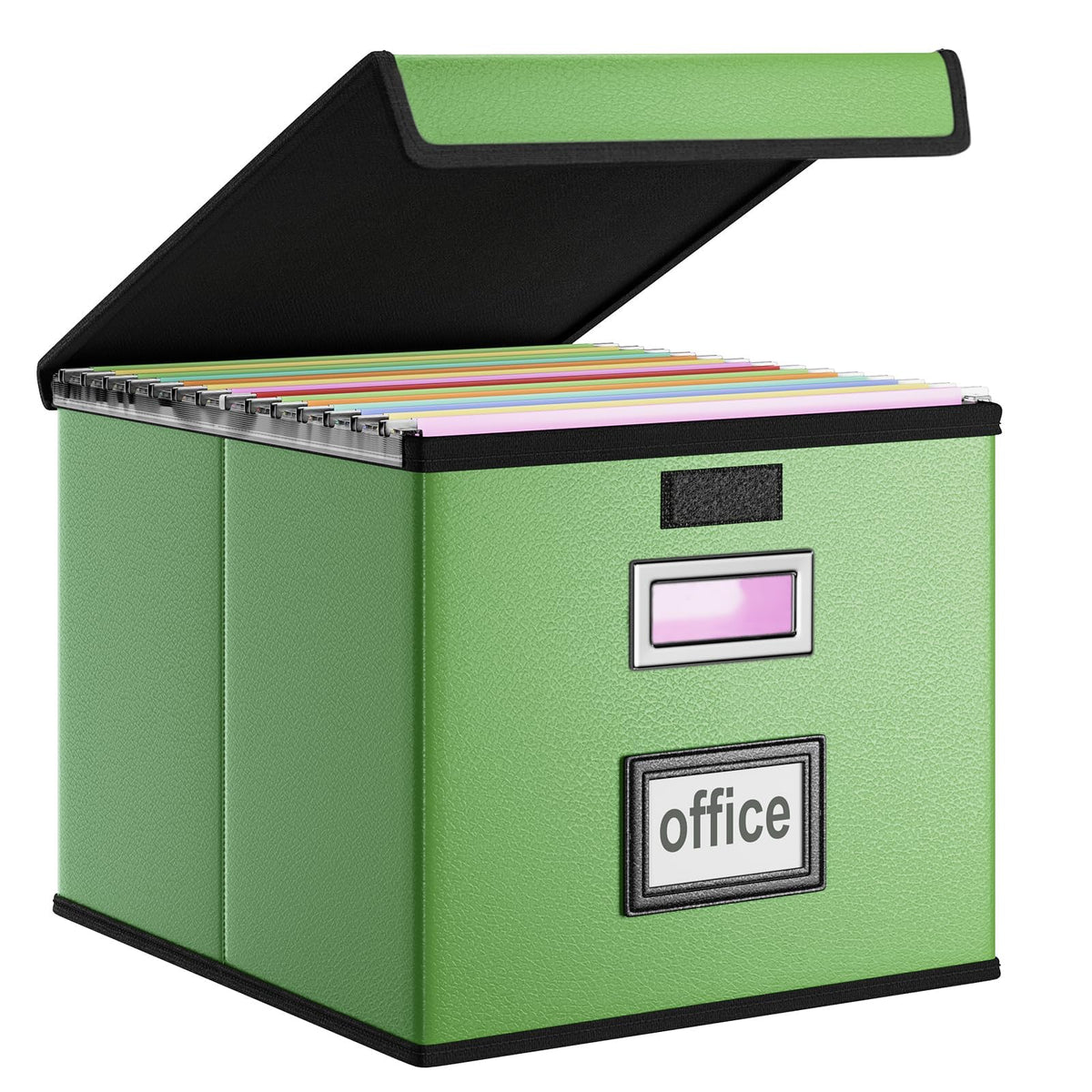 Huolewa File Organizer Box with Lids, Collapsible File Folder Organizer