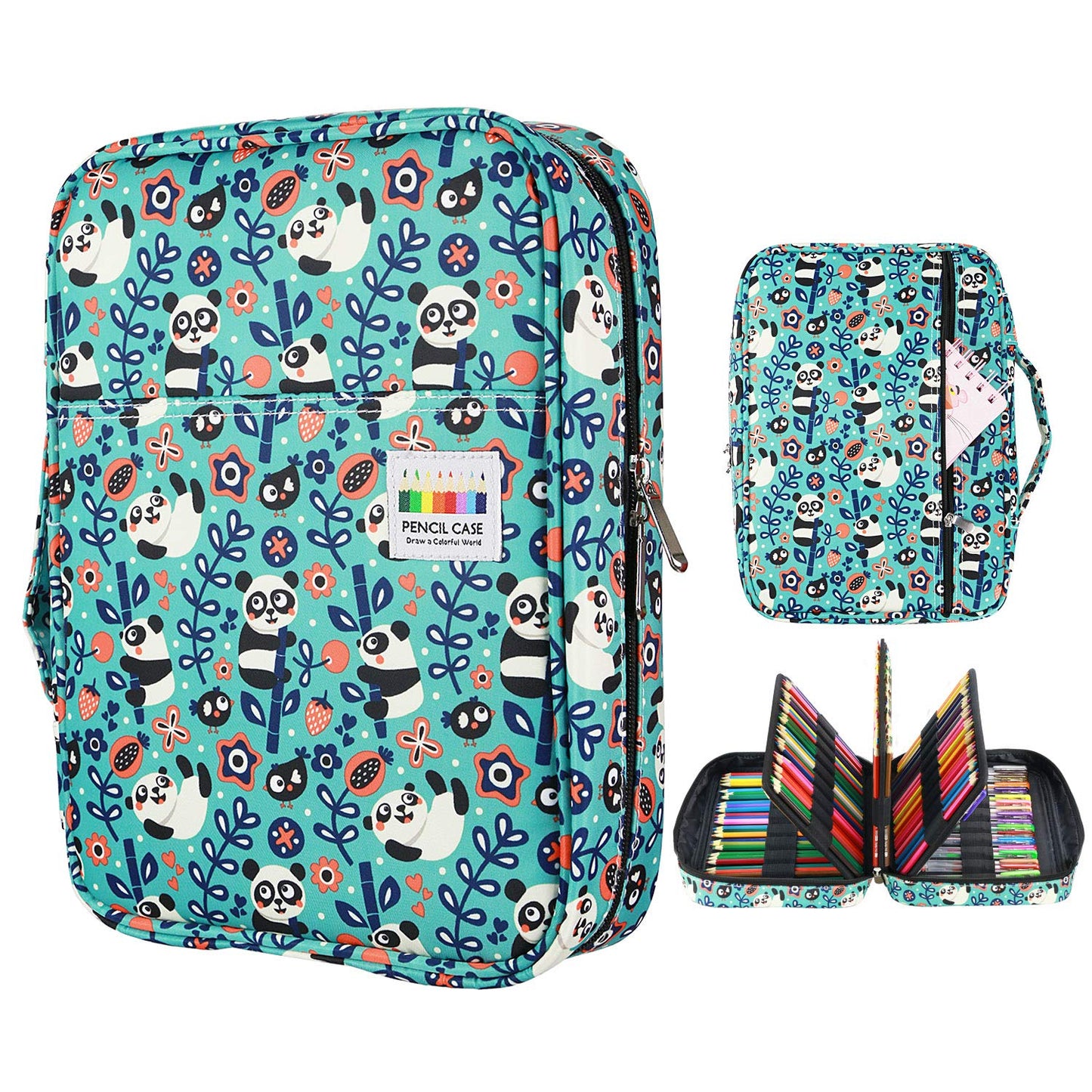 YOUSHARES Colored Pencil Case 220 Slots Pen Case Organizer With Handy Wrap & Zipper, Multilayer