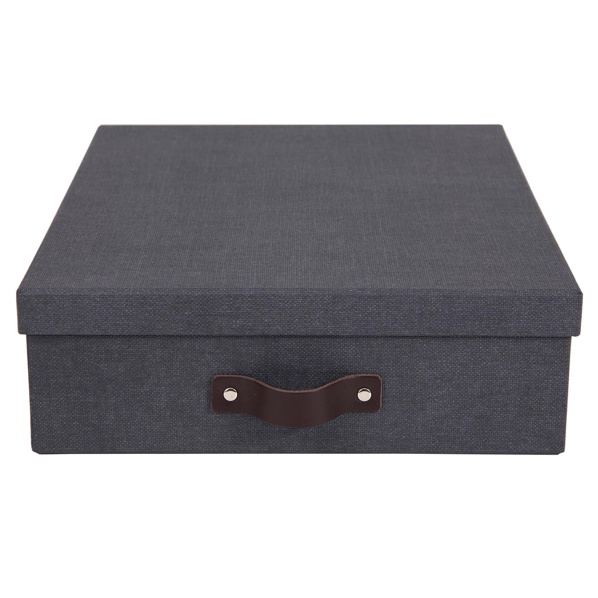 Bigso Oskar Canvas Fiberboard Document Letter Box for Important Paperwork A4 or Letter Size