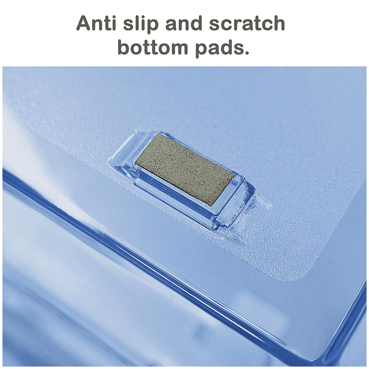 Acrimet Facility 4 Tier Letter Tray Side Load Plastic Desktop File Organizer (Clear Blue Color)