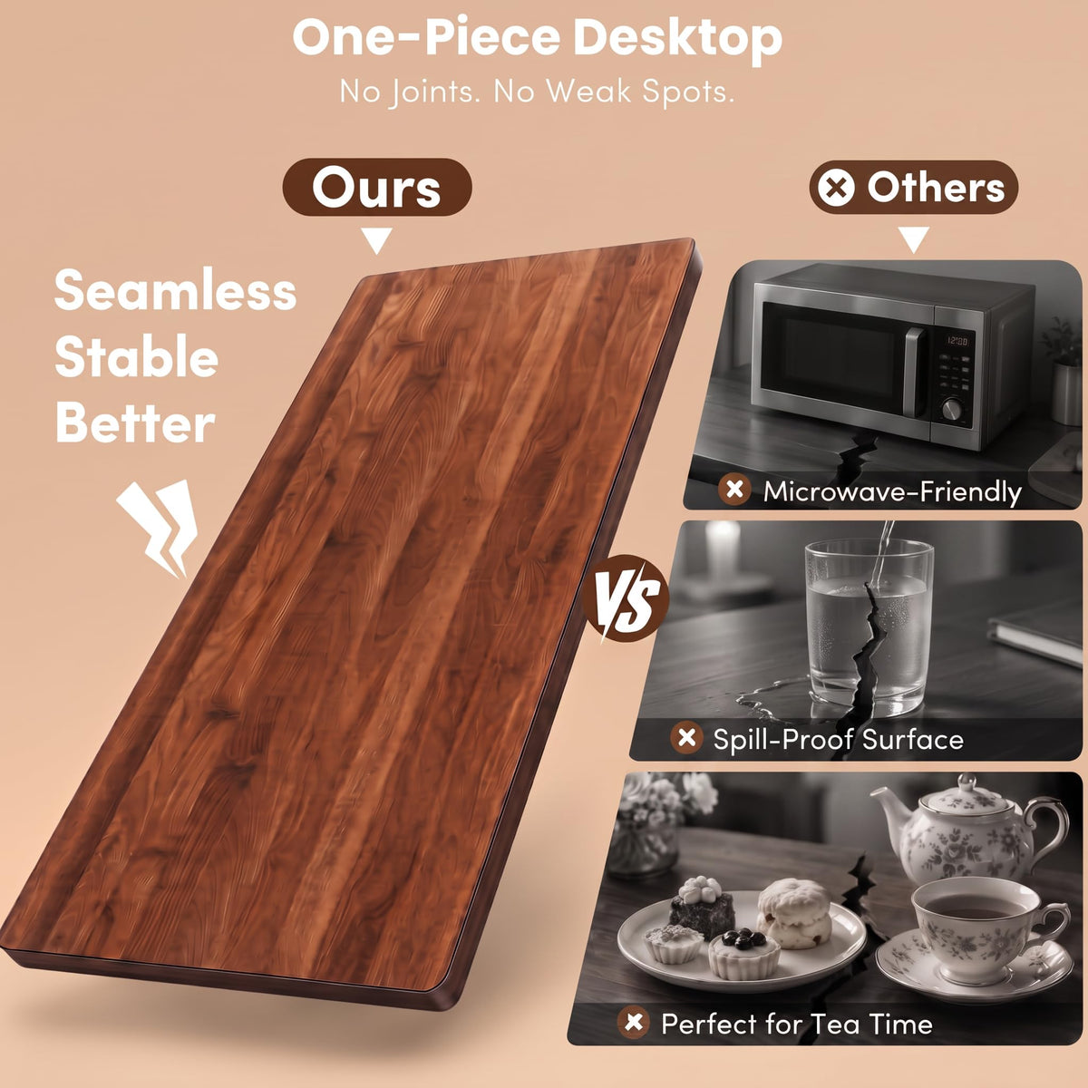 Microwave Kitchen Cart – 3 Tier Rolling Kitchen Utility Cart for Microwave Table Stand, Coffee