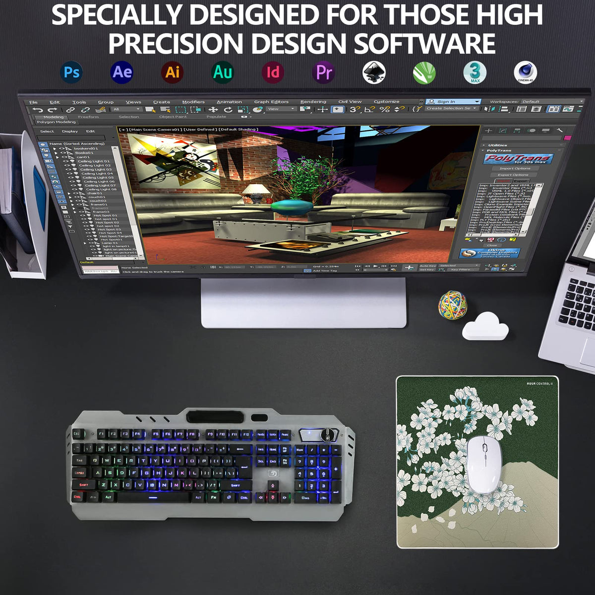 X-Raypad Aqua Control 2 Gaming Mouse Pad, Ultra-High Precision Mouse Pad with Perfect Speed and