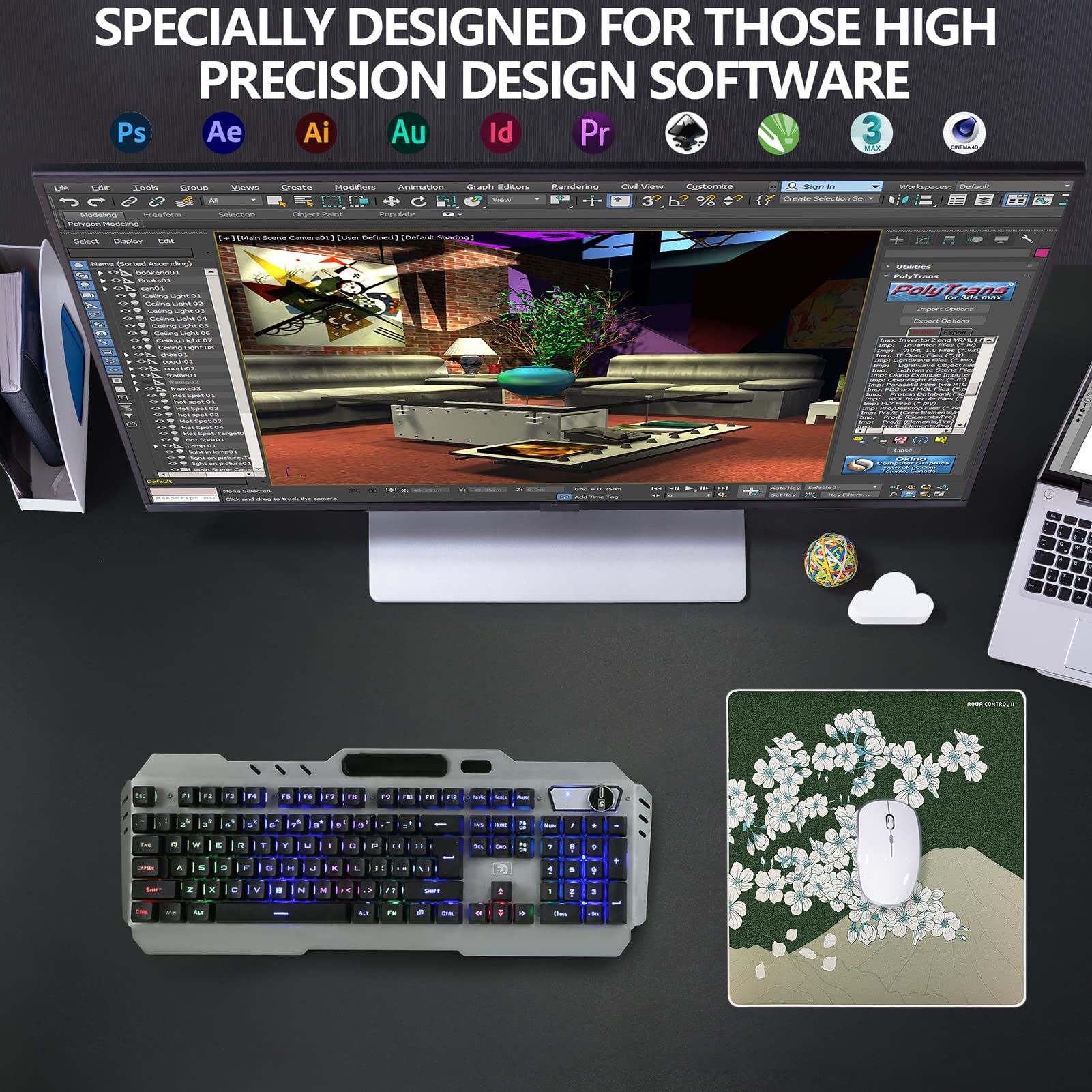 X-Raypad Aqua Control 2 Gaming Mouse Pad, Ultra-High Precision Mouse Pad with Perfect Speed and