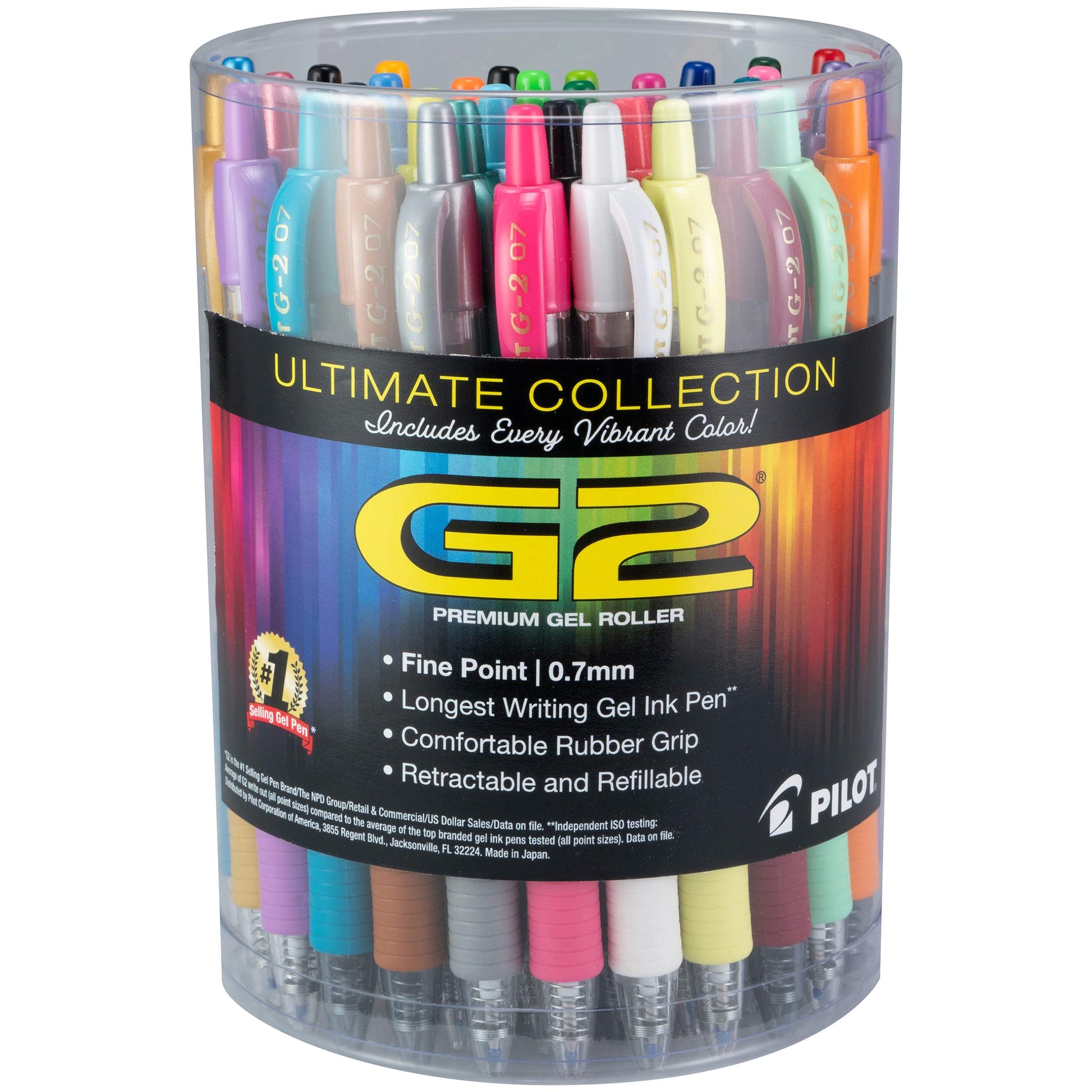 PILOT G2 Premium Gel Ink Pens, Fine Point 0.7mm, Multi-Color, 36 Count