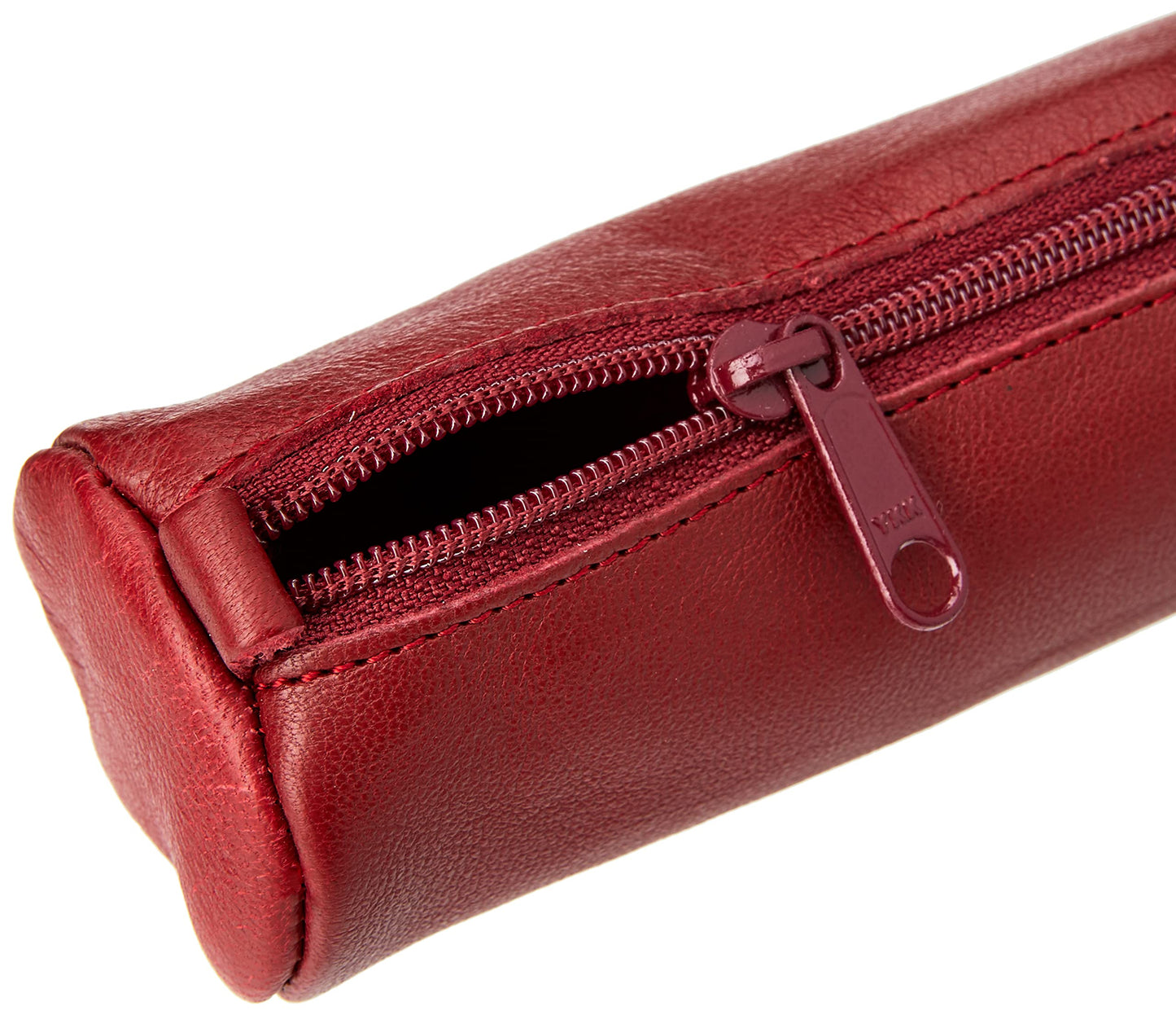 Clairefontaine 77030C Collection Age Bag A Small Round Pencil Case in Genuine Red Lambskin - 18.5