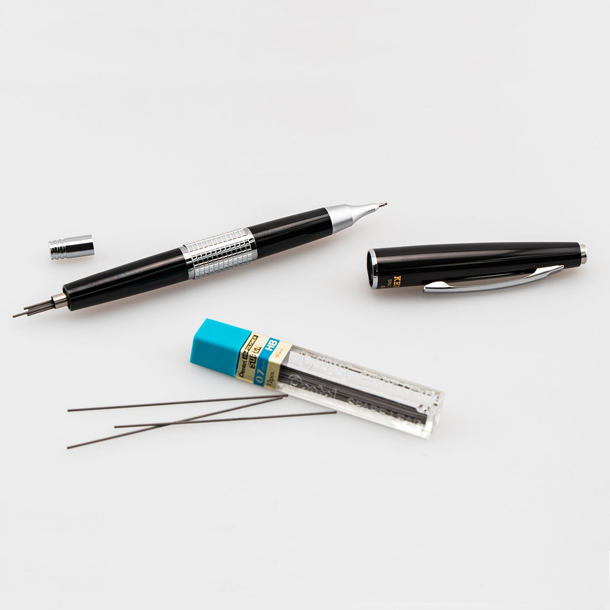 Pentel Sharp Kerry Mechanical Pencil (0.7mm), Black Barrel, 1 Pencil (P1037A)