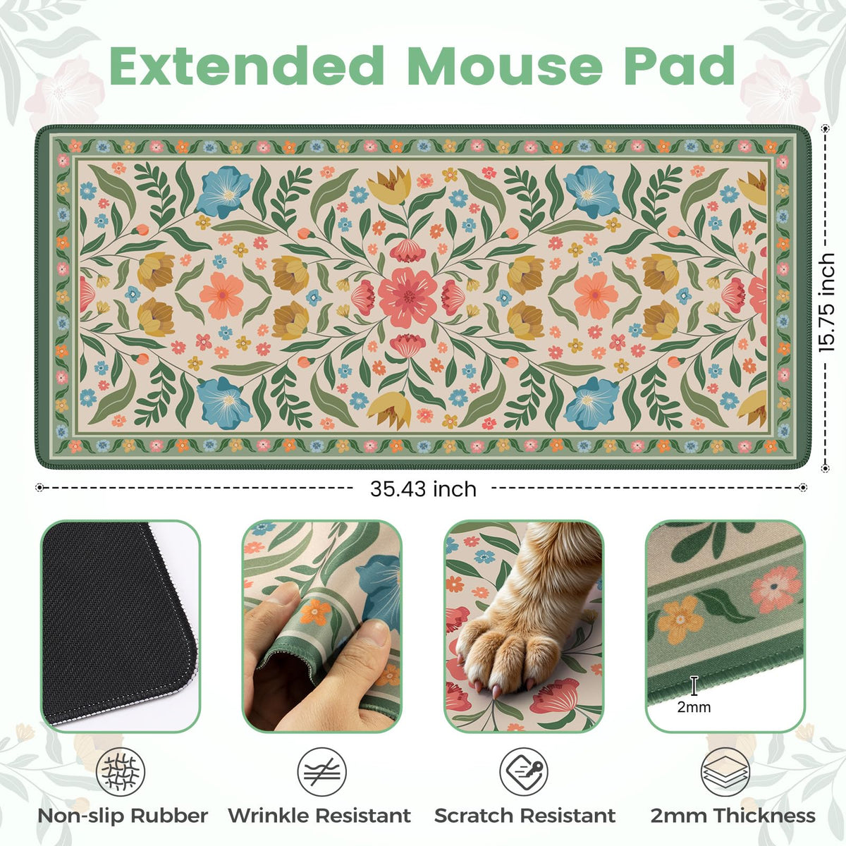 iLeadon Computer Desk Mat with Smooth Surface, Large Mouse Pad for Desk