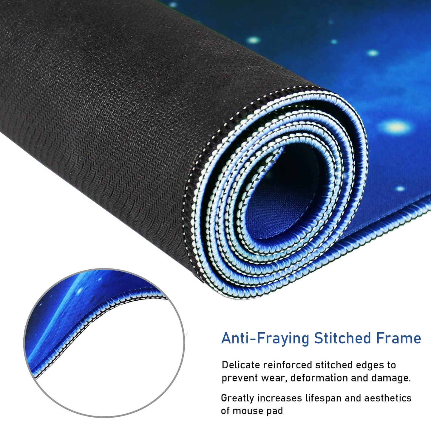 Extended Large Mouse Pad, Gaming Mouse Pad with Nonslip Base- Blue