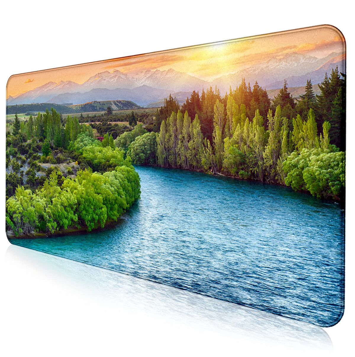 Extended Sunset Forest Gaming Mouse Pad, Keyboard Computer Office Mouse Pad