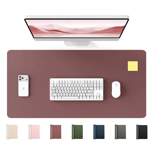 YSAGi 35.4" x 17" Large PU Leather Desk Mat for Keyboard and Mouse - Waterproof Non-Slip Desk Pad