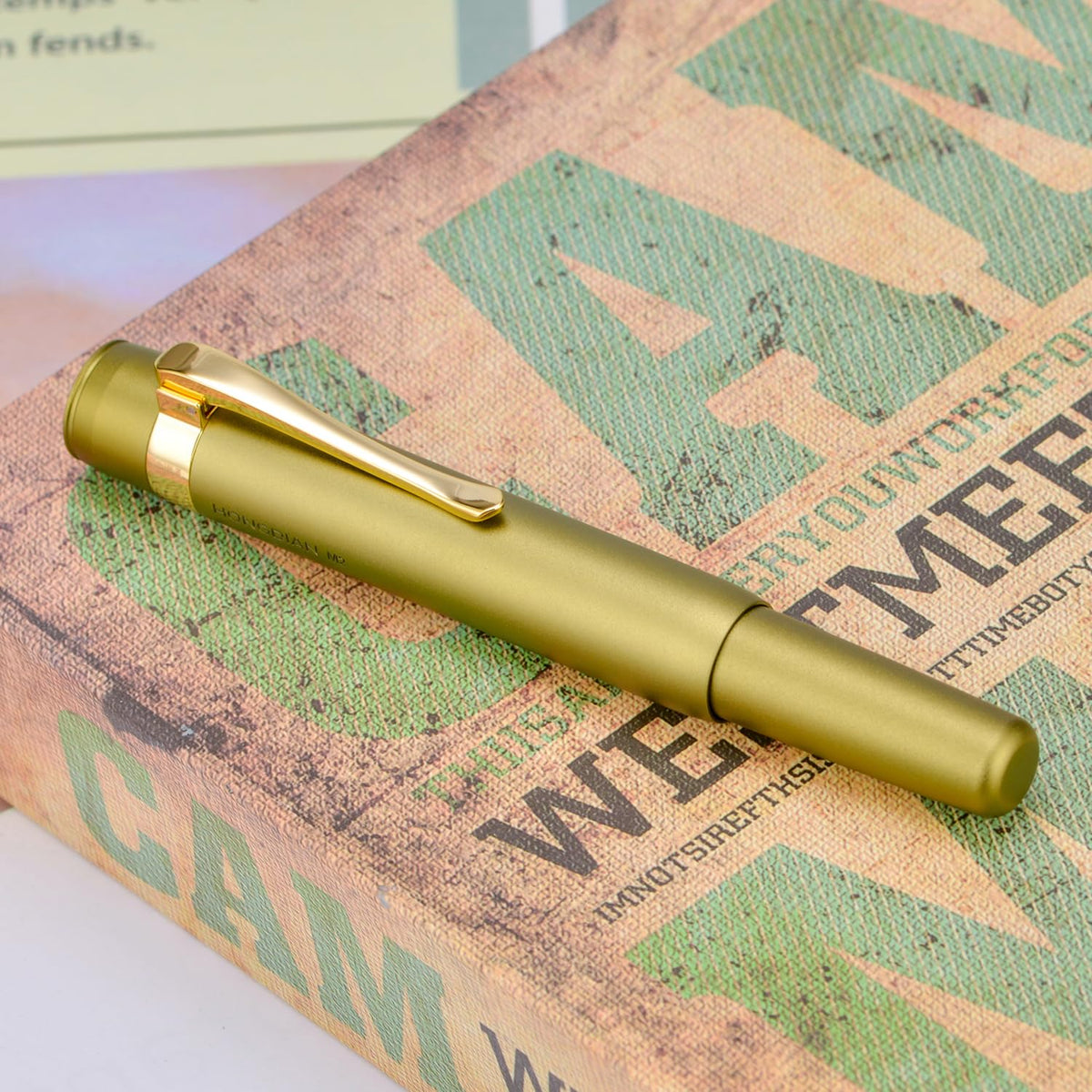 HONG DIAN M2 Black Forest Mini Fountain Pen, Fine Soft Nib & Sleek Shape Aluminium Short Pocket