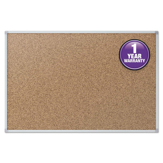 Mead Corkboard, 3' x 2' Bulletin Board, Aluminum Frame Cork Board (85361)