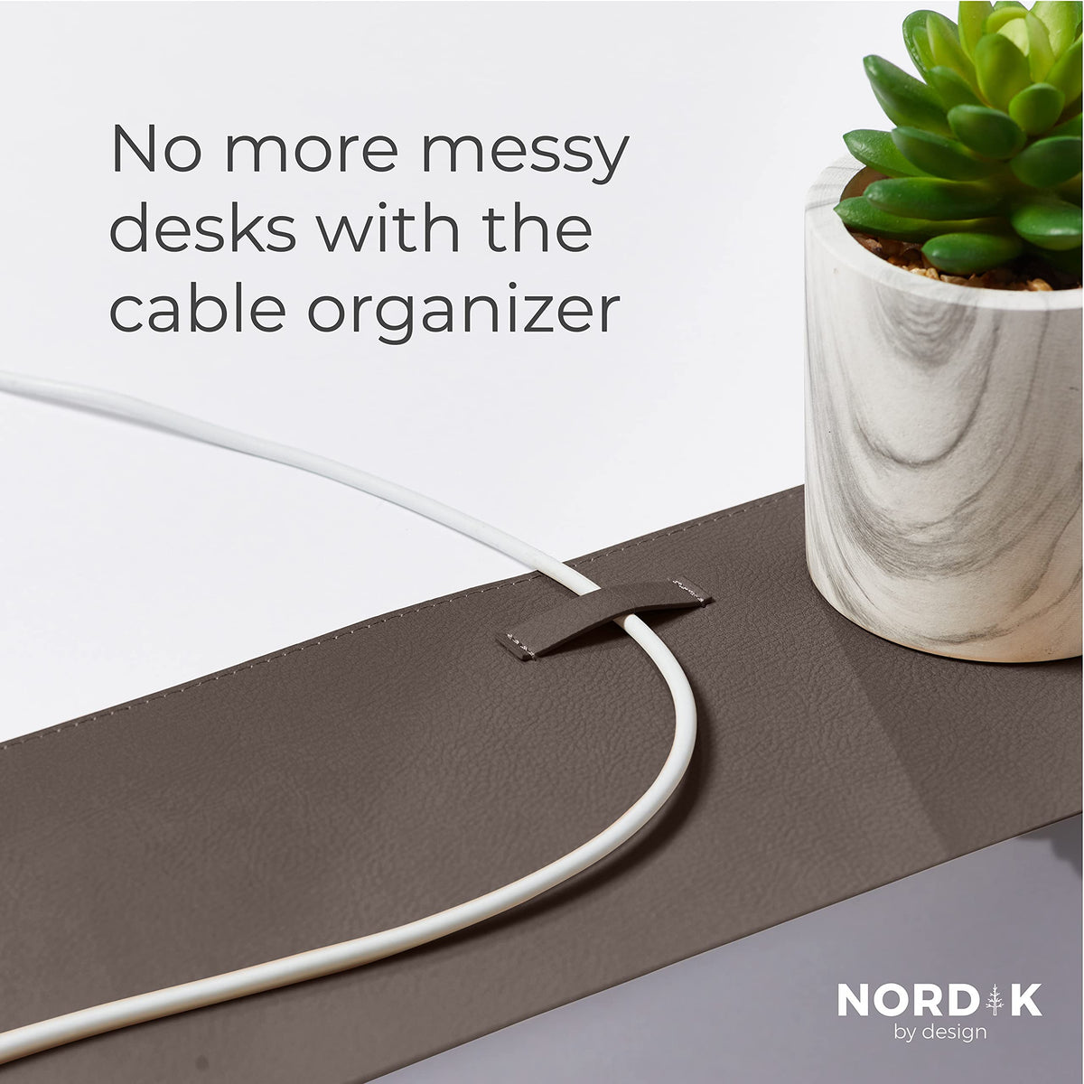 Nordik Leather Desk Mat - Cork Gunmetal Gray - Leather Desk Pad 35x17 in