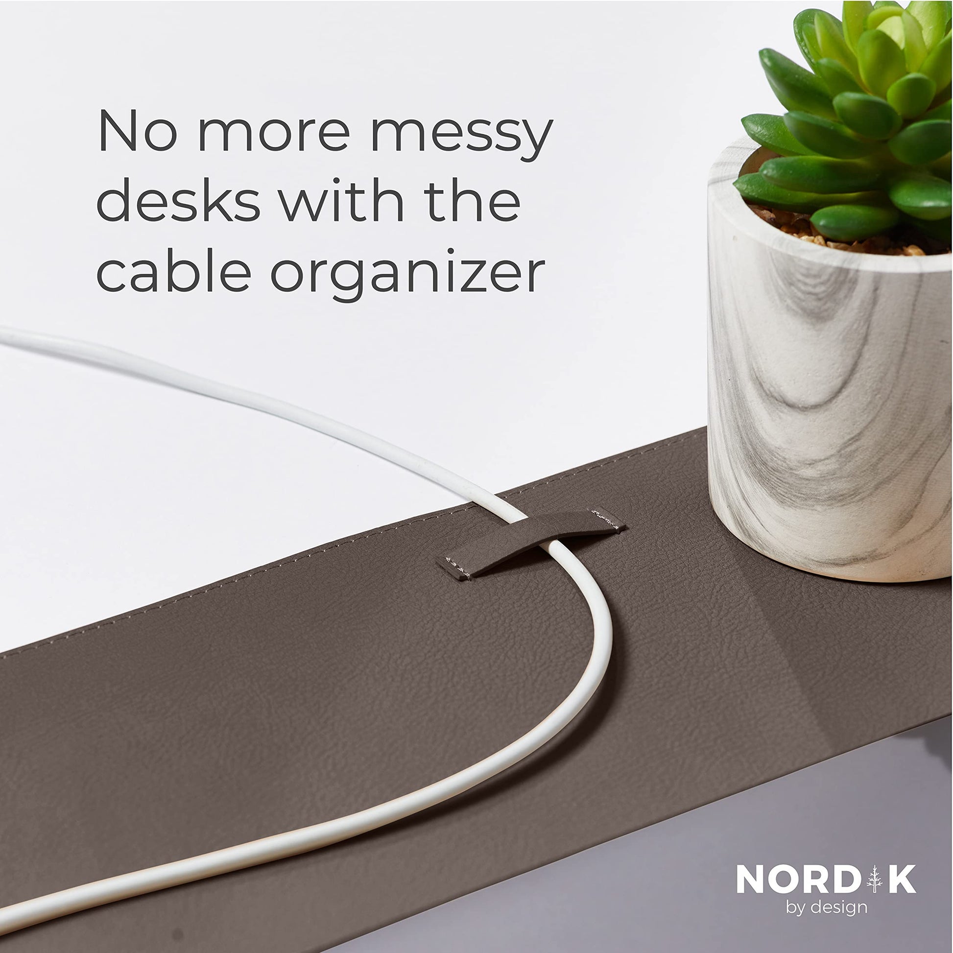 Nordik Leather Desk Mat - Cork Gunmetal Gray - Leather Desk Pad 35x17 in