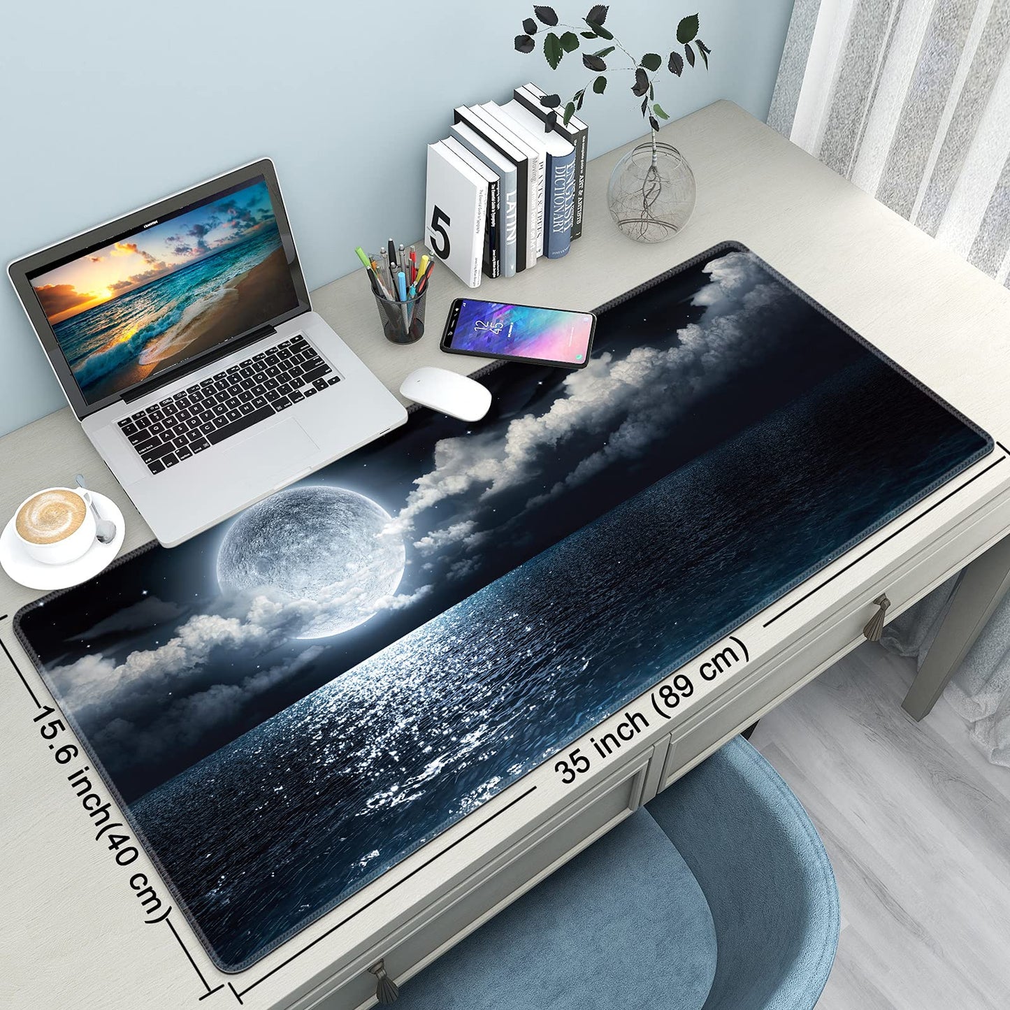 Wiabsi Desk Mat Pad,Large XXL Extended Mouse Pad Mat for Desktop Keyboard