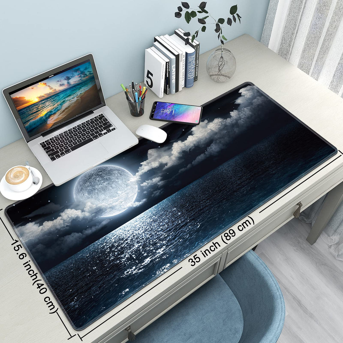 Wiabsi Desk Mat Pad,Large XXL Extended Mouse Pad Mat for Desktop Keyboard