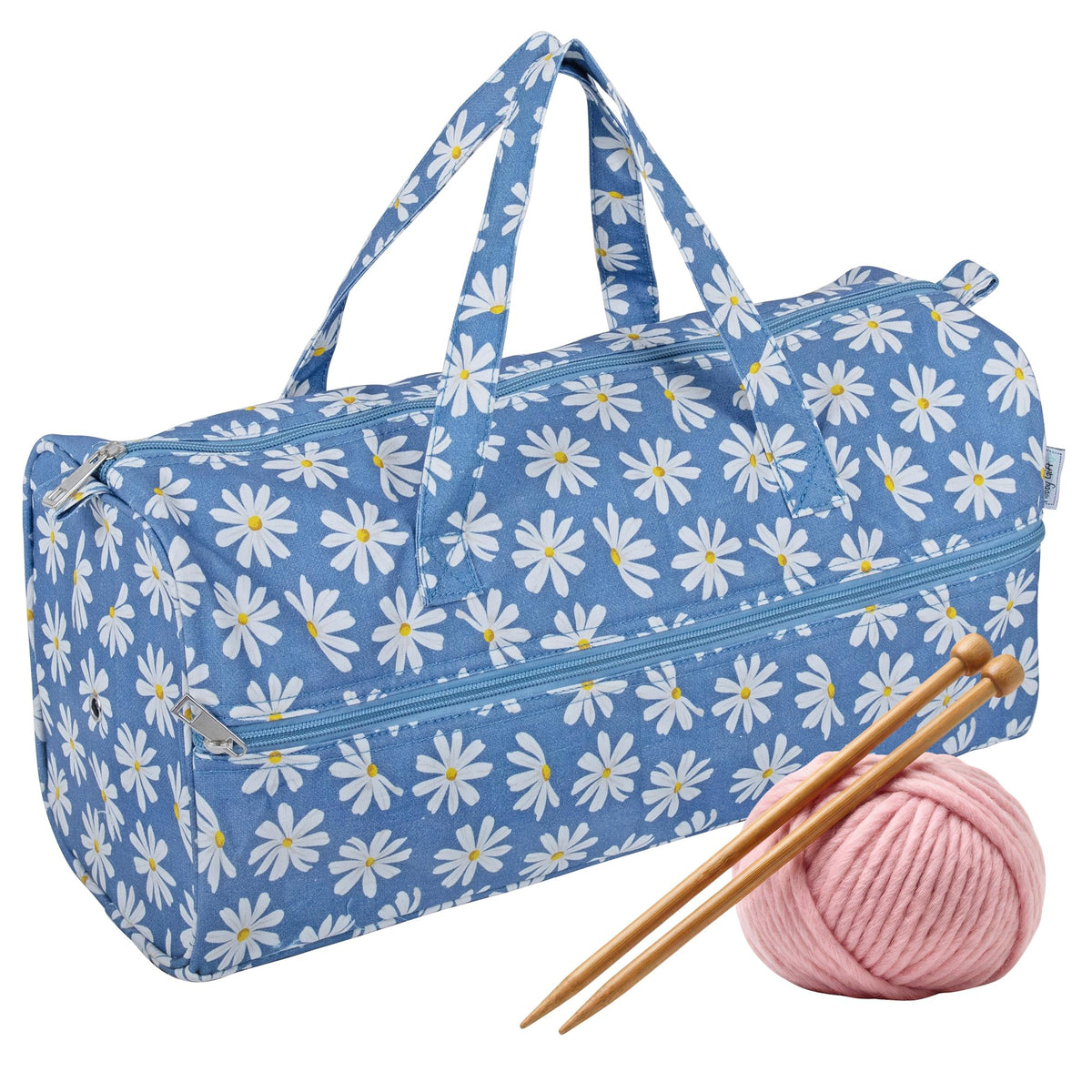 Hobby Gift Knitting Bag Large Yarn Storage Bag with Zippered Compartments for Knitting Needles