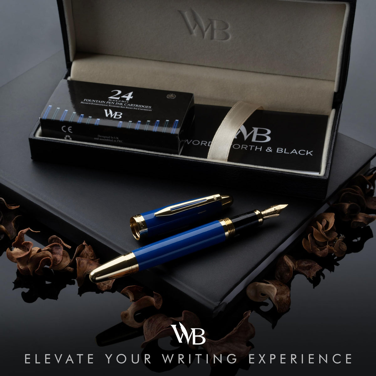 Wordsworth & Black Majesti Luxury Fountain Pen Set for Writing, Medium Nib